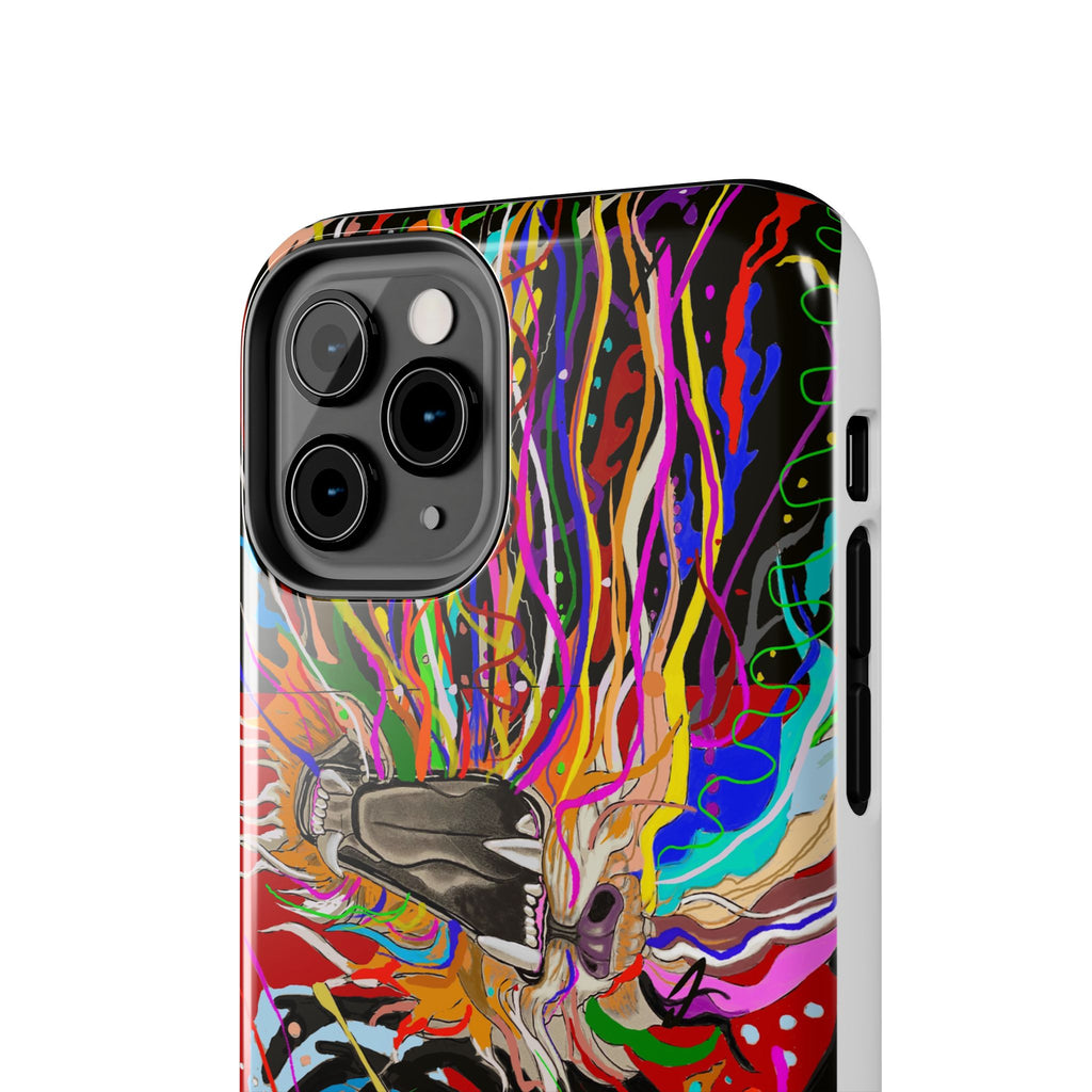 Psychedelic Skull Art Phone Case — Colorful Trippy Graphic Tough Case