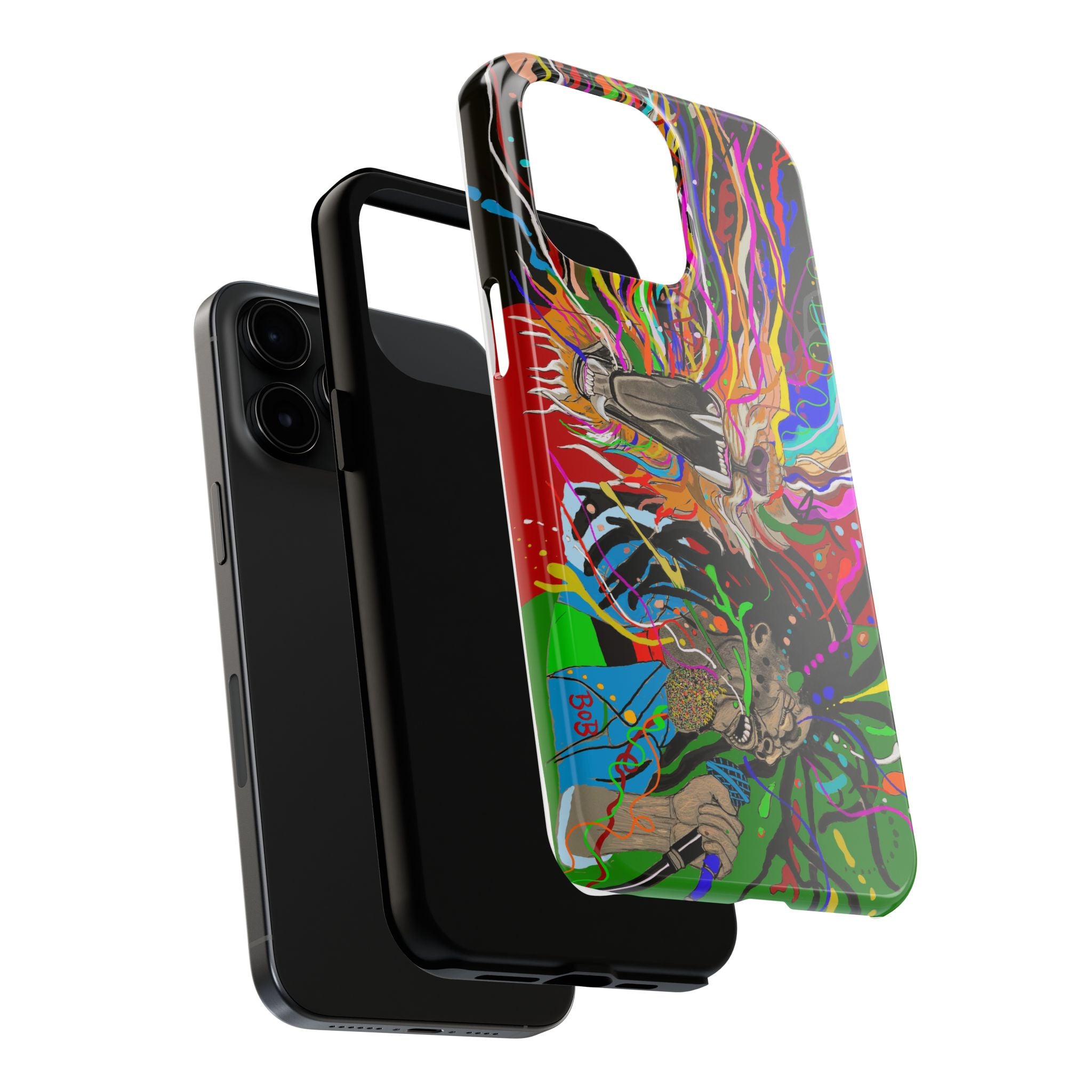 Psychedelic Skull Art Phone Case — Colorful Trippy Graphic Tough Case