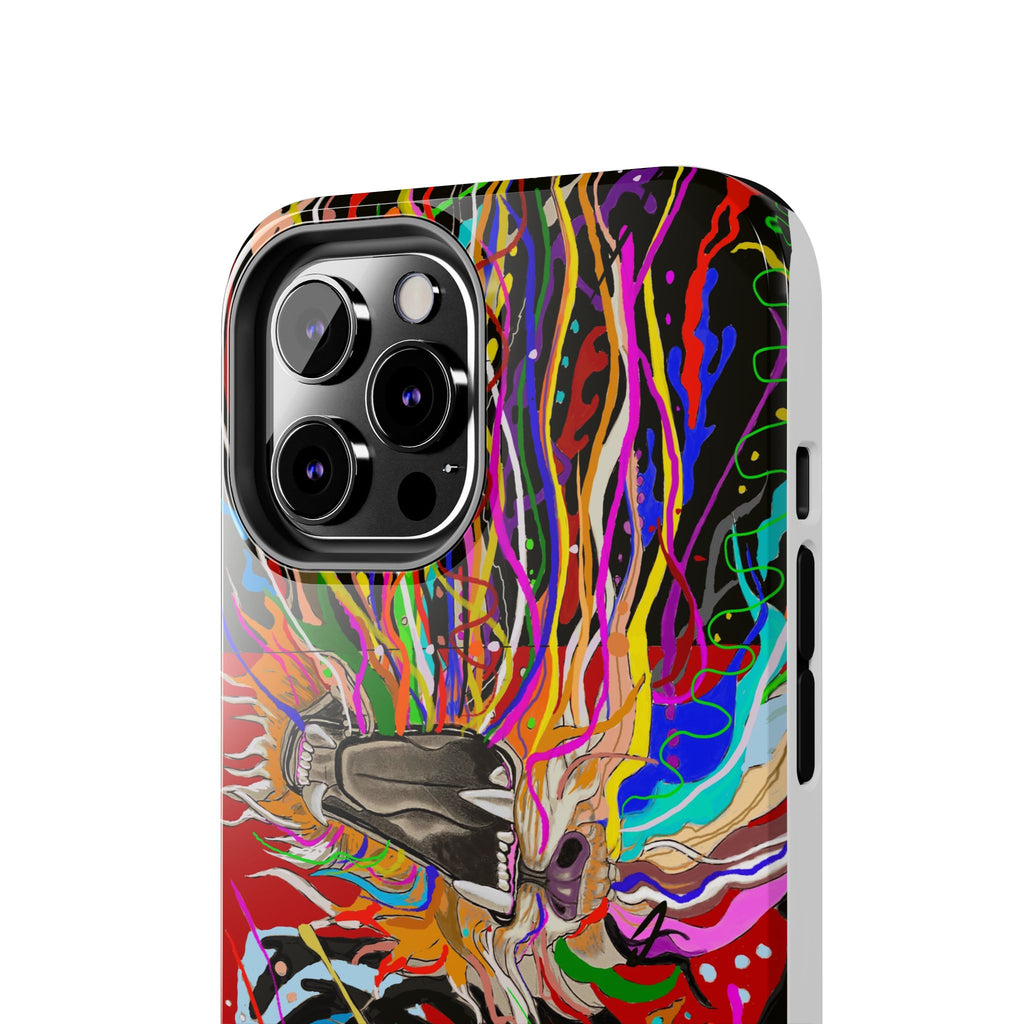 Psychedelic Skull Art Phone Case — Colorful Trippy Graphic Tough Case