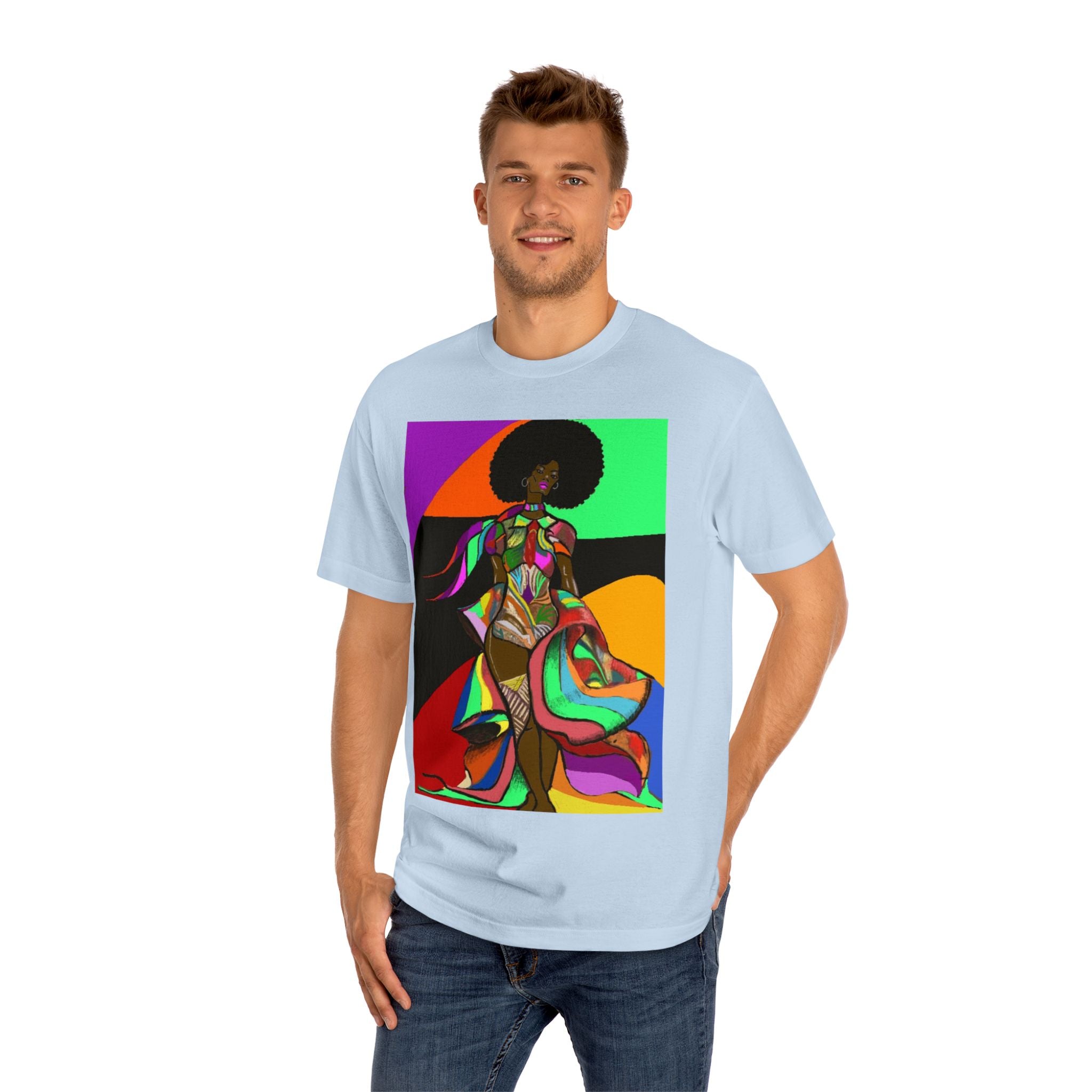Afro Funk Art Tee — Vibrant Retro Soul Graphic T-Shirt