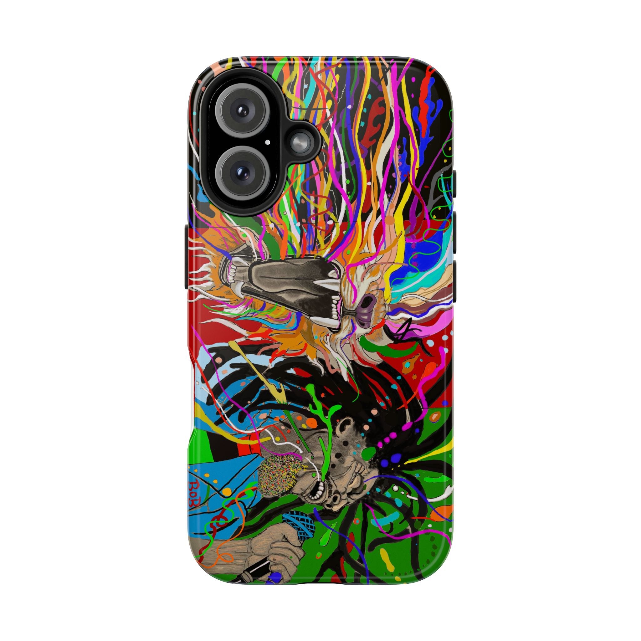 Psychedelic Skull Art Phone Case — Colorful Trippy Graphic Tough Case