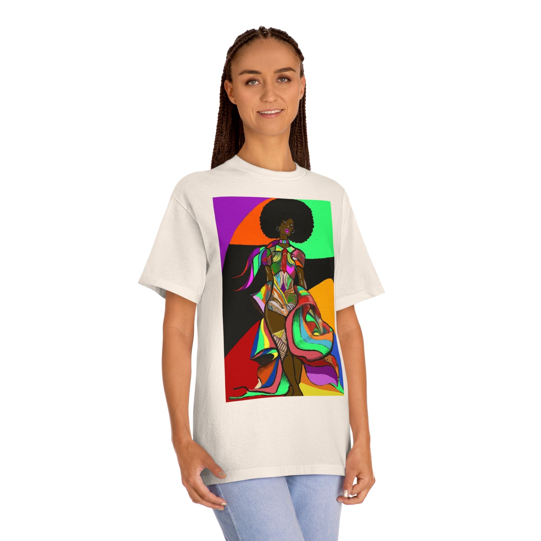 Afro Funk Art Tee — Vibrant Retro Soul Graphic T-Shirt