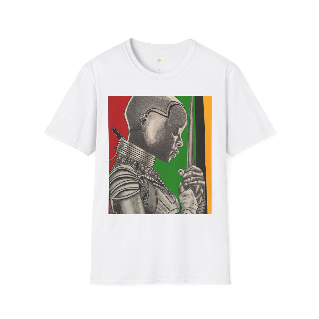 African Warrior Profile T-Shirt — Rasta Colors Portrait Tee