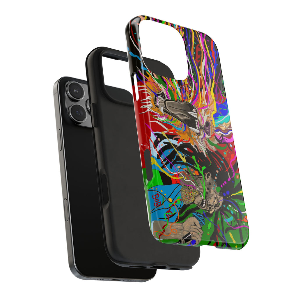 Psychedelic Skull Art Phone Case — Colorful Trippy Graphic Tough Case