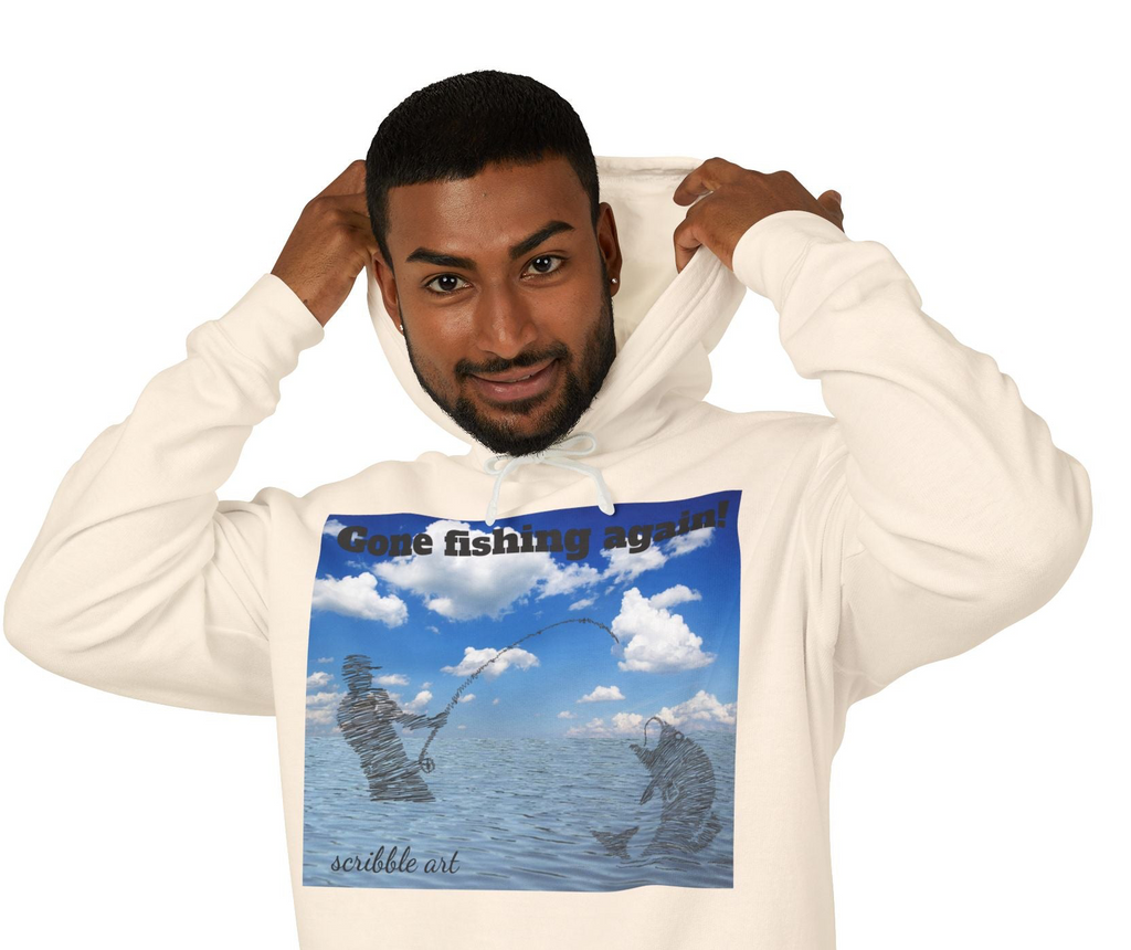 Gone Fishing, Again! Hoodie — Ocean Fishing Graphic Sweatshirt