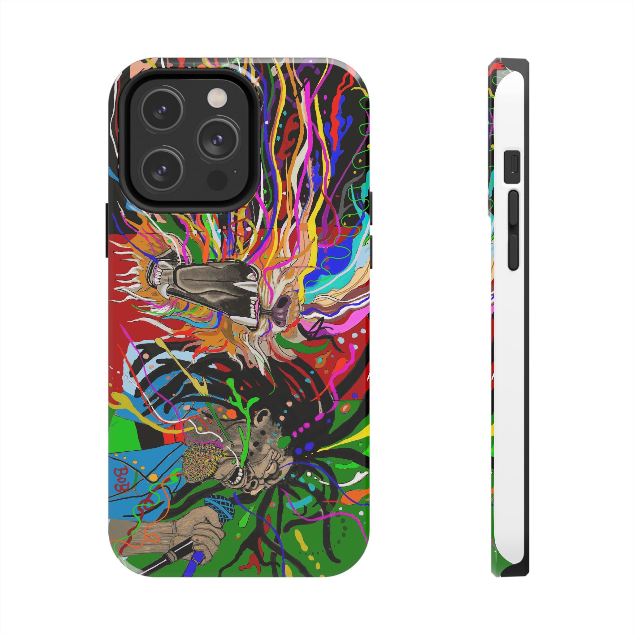 Psychedelic Skull Art Phone Case — Colorful Trippy Graphic Tough Case