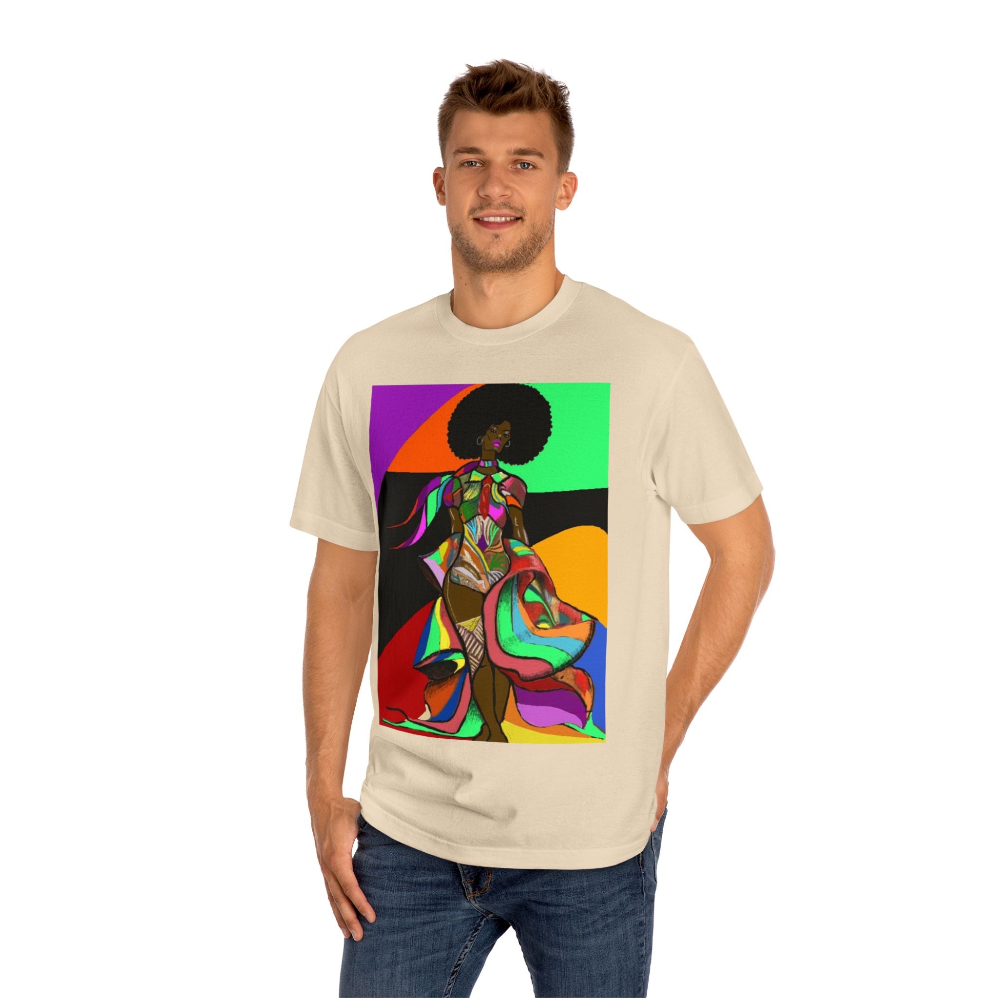 Afro Funk Art Tee — Vibrant Retro Soul Graphic T-Shirt