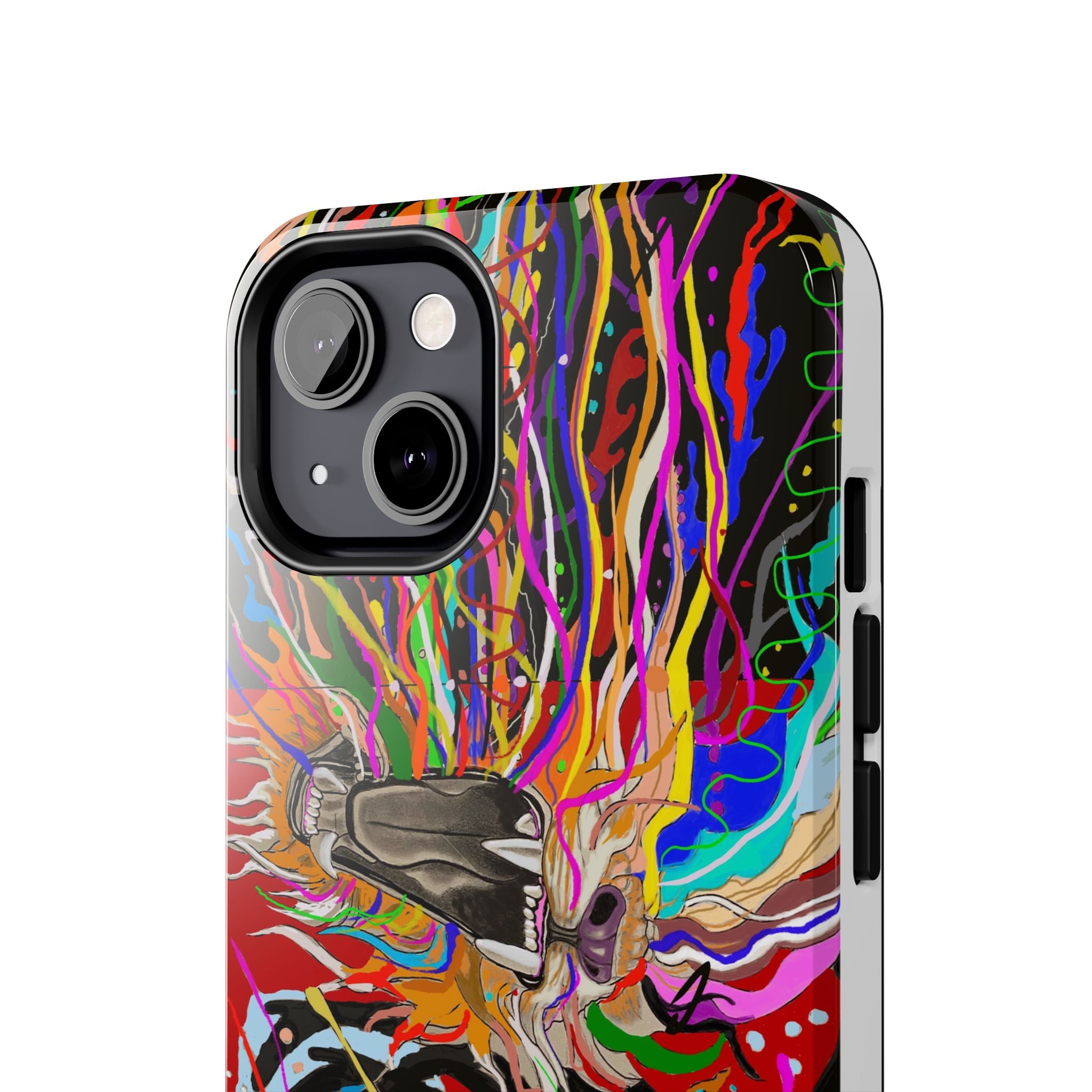 Psychedelic Skull Art Phone Case — Colorful Trippy Graphic Tough Case