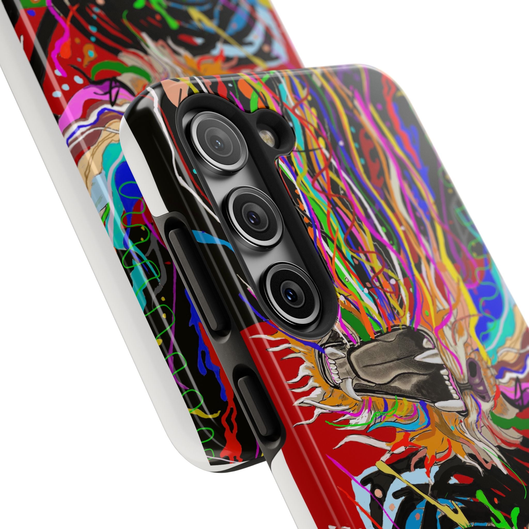 Psychedelic Skull Art Phone Case — Colorful Trippy Graphic Tough Case