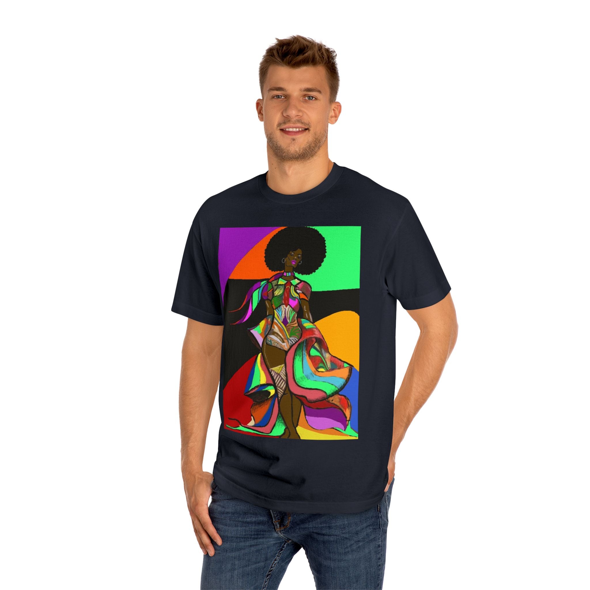Afro Funk Art Tee — Vibrant Retro Soul Graphic T-Shirt