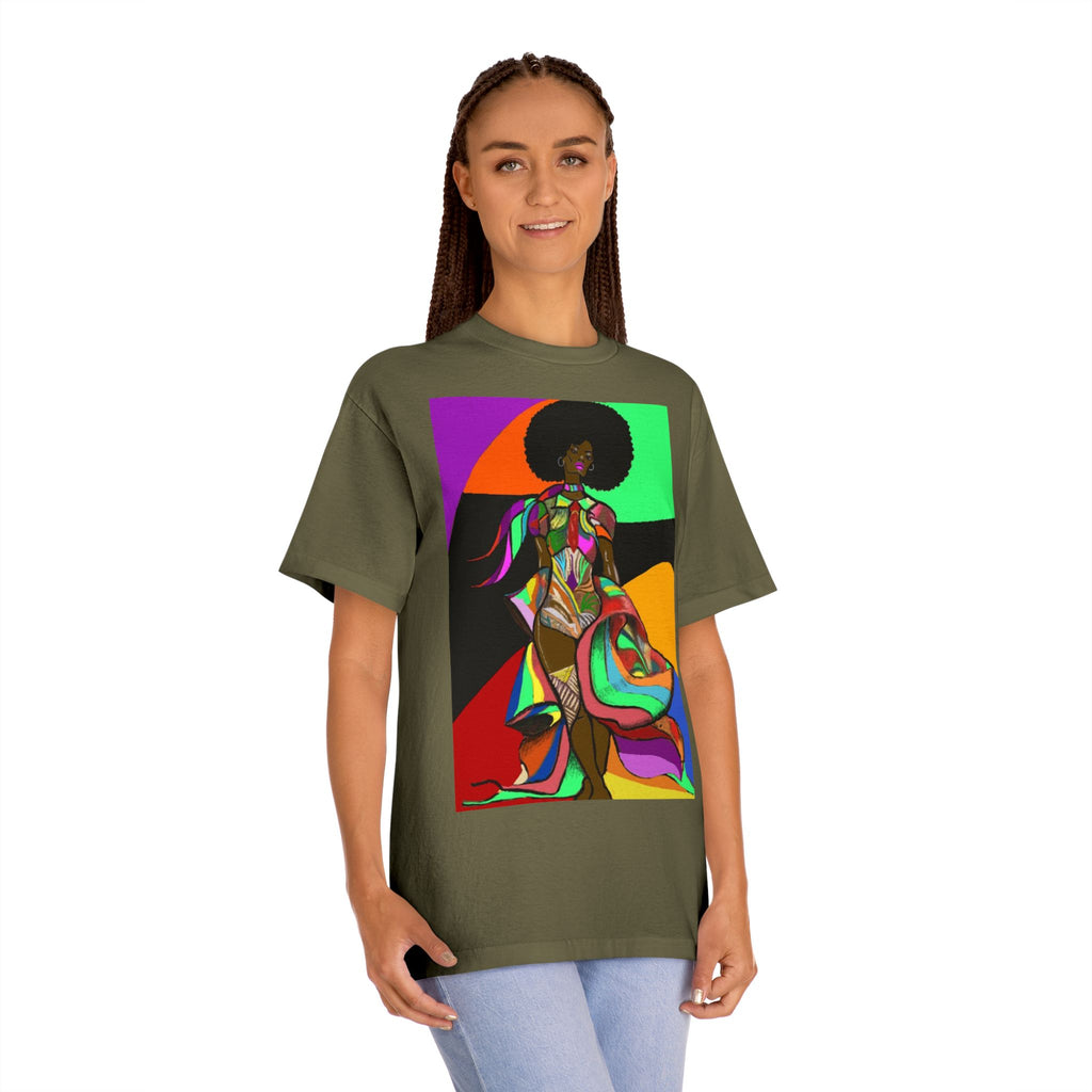 Afro Funk Art Tee — Vibrant Retro Soul Graphic T-Shirt