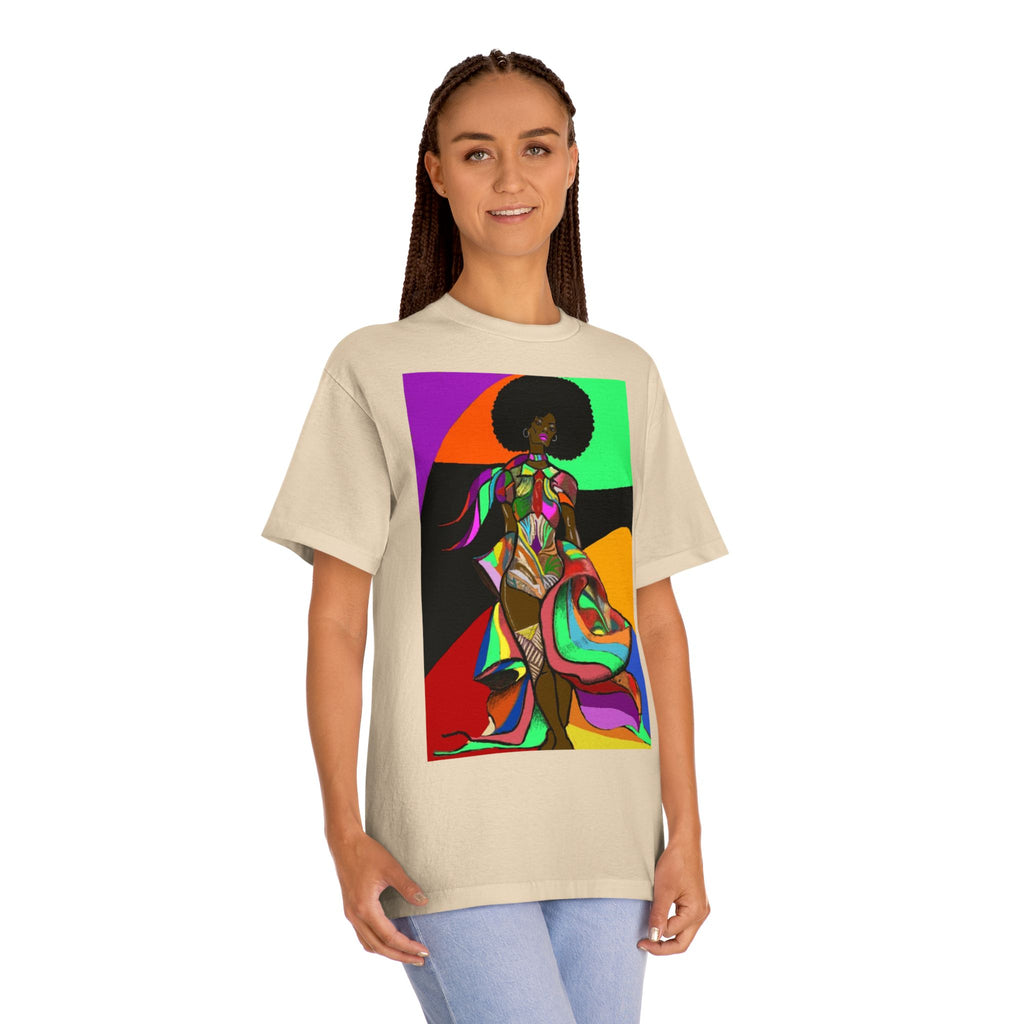 Afro Funk Art Tee — Vibrant Retro Soul Graphic T-Shirt