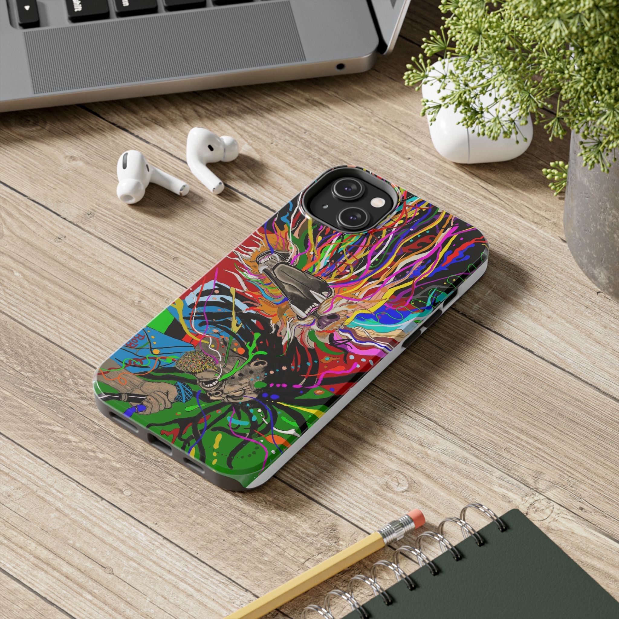 Psychedelic Skull Art Phone Case — Colorful Trippy Graphic Tough Case