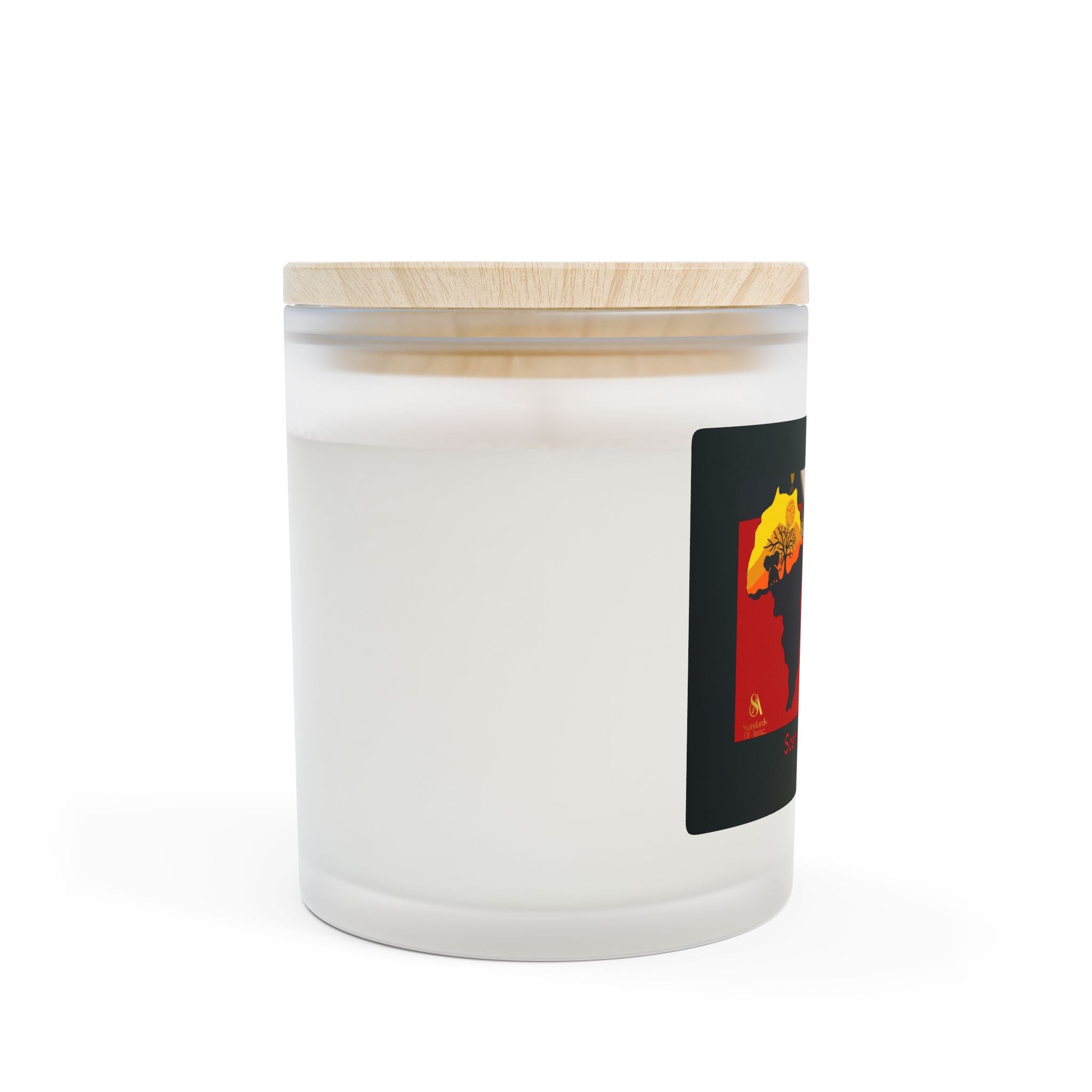 Heritage Pride Scented Candle — Frosted Glass 11oz (Vibrant Afro Art)