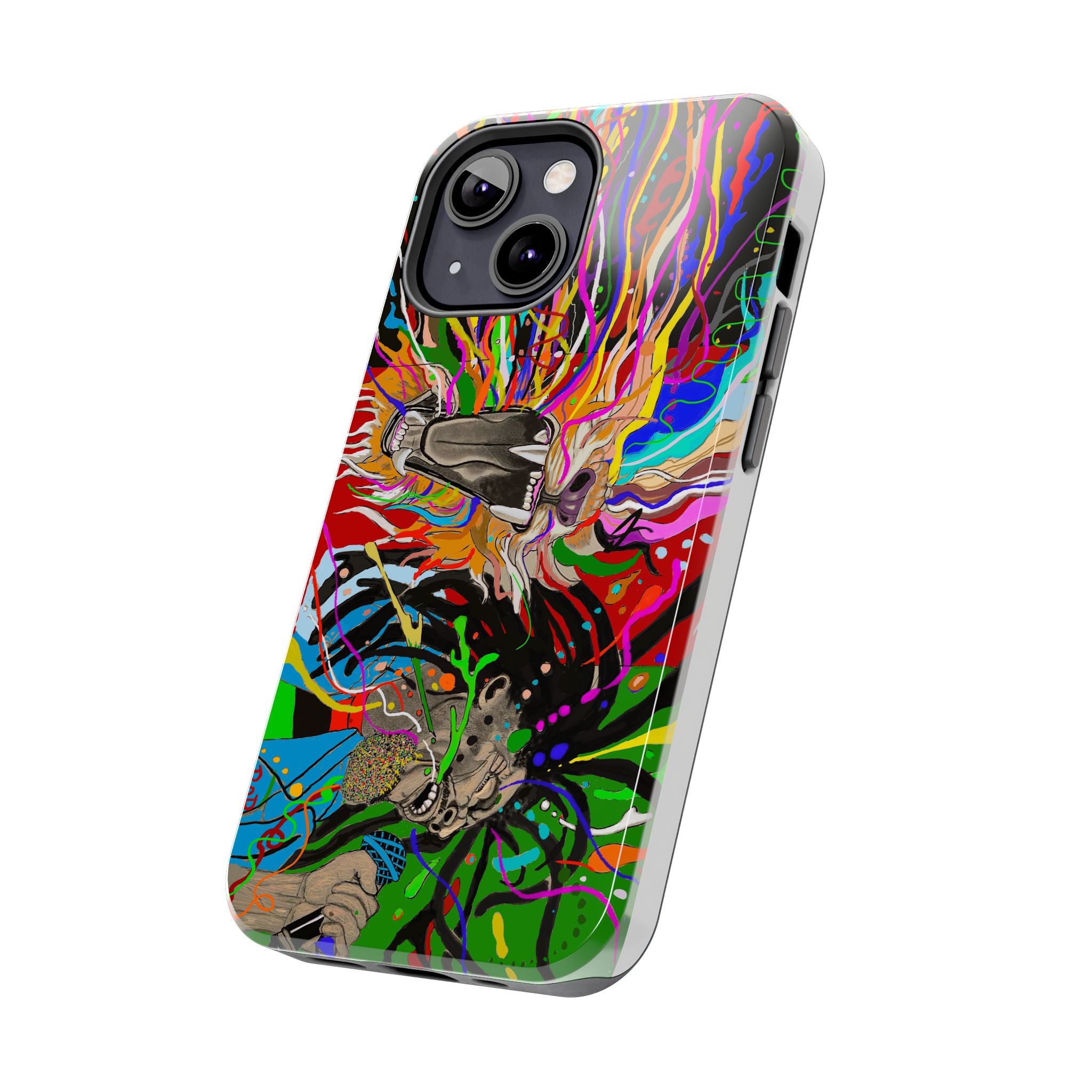 Psychedelic Skull Art Phone Case — Colorful Trippy Graphic Tough Case