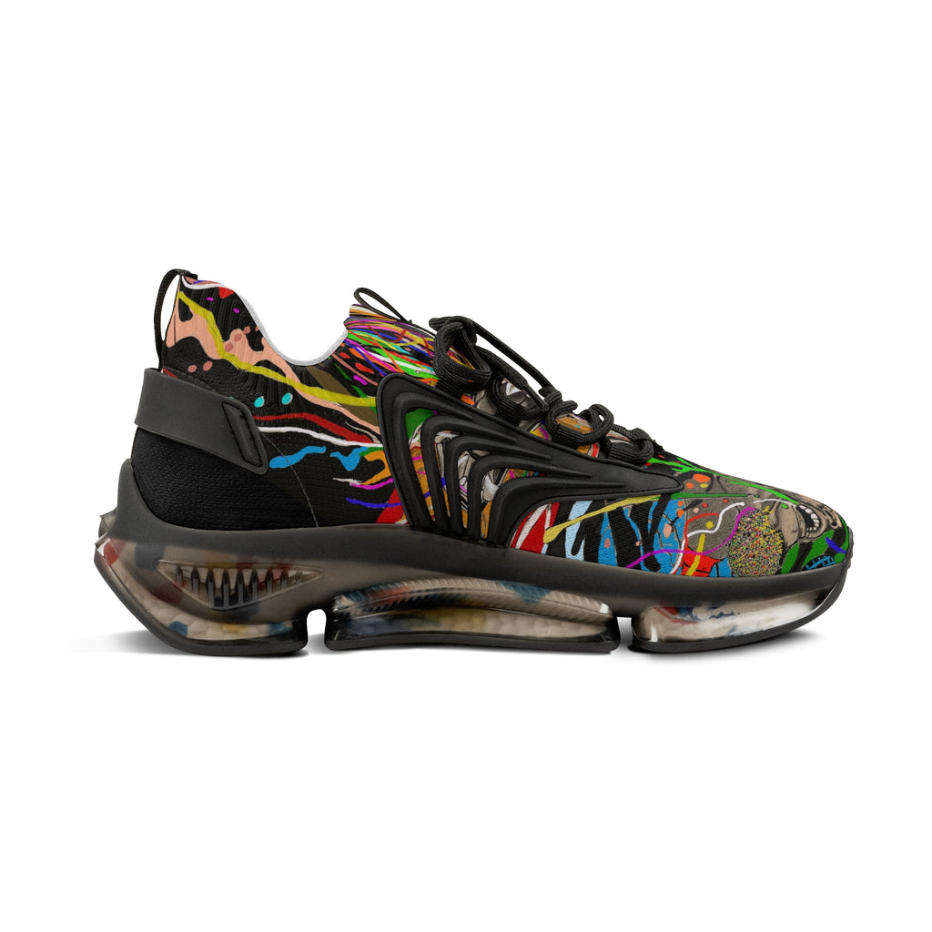 Men's Mesh Sneakers — Colorful Psychedelic Abstract Running Shoes