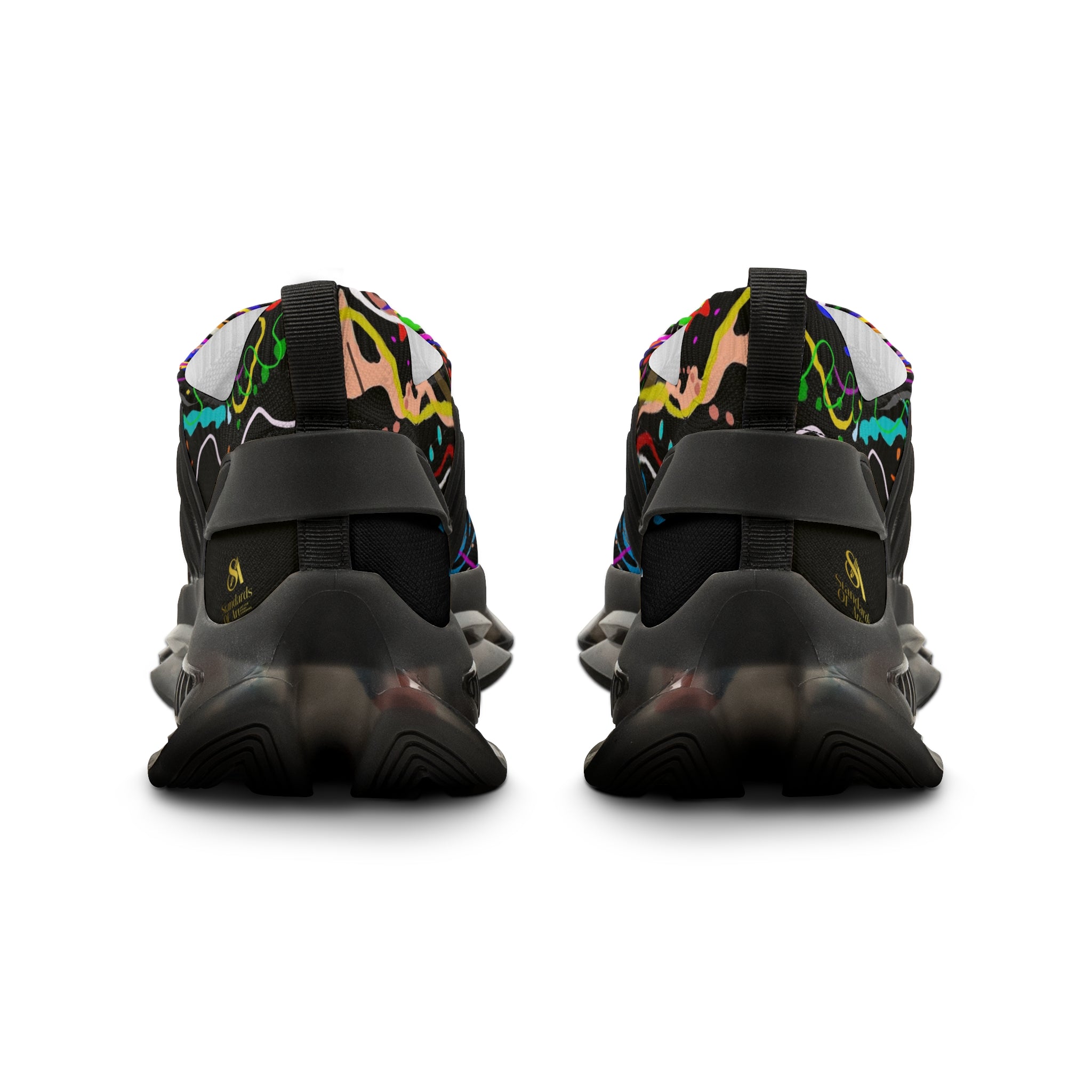 Men's Mesh Sneakers — Colorful Psychedelic Abstract Running Shoes