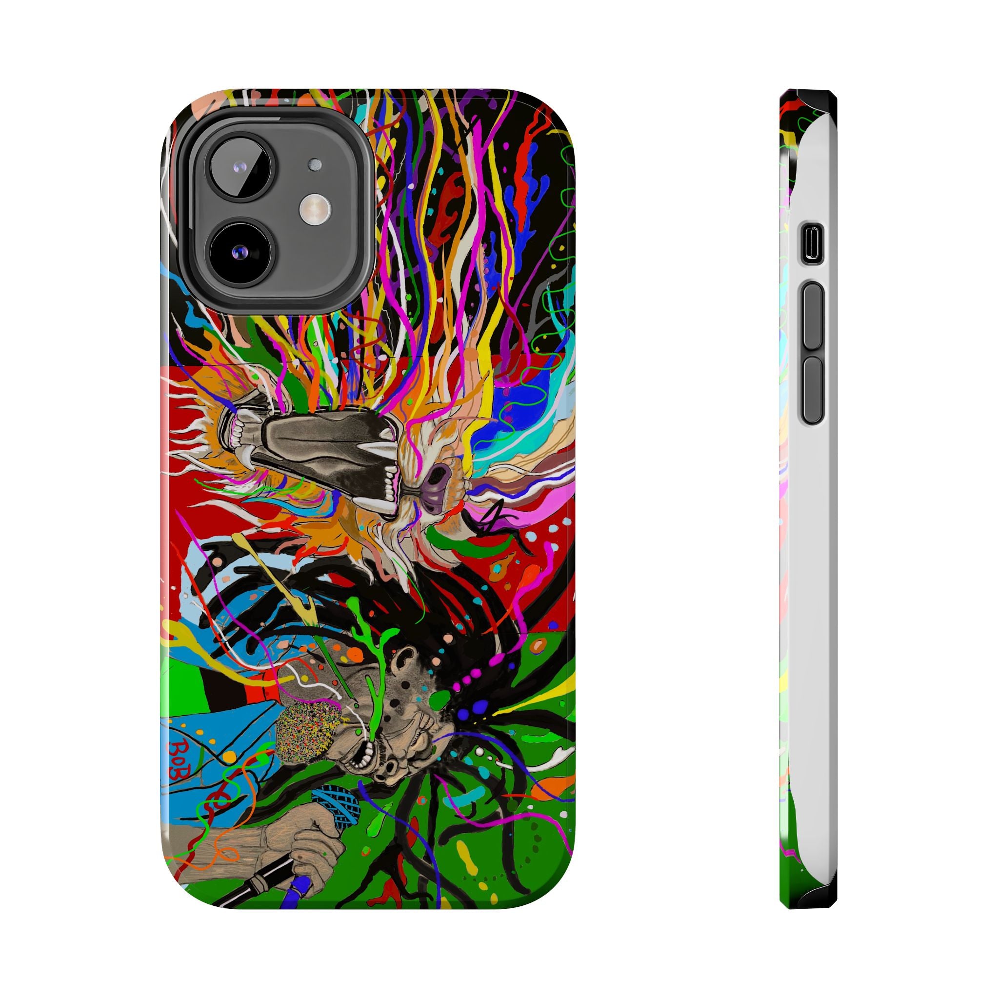 Psychedelic Skull Art Phone Case — Colorful Trippy Graphic Tough Case