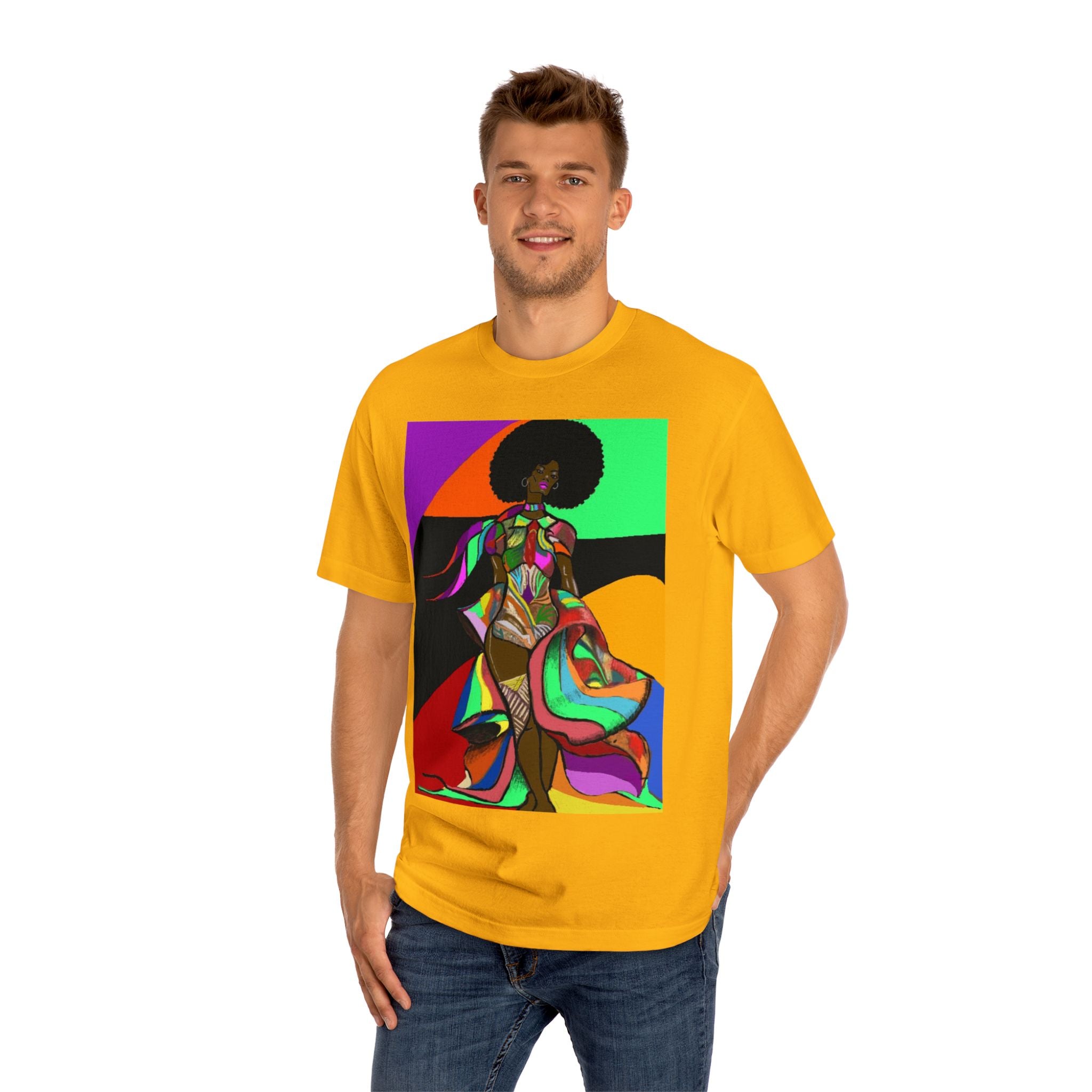 Afro Funk Art Tee — Vibrant Retro Soul Graphic T-Shirt