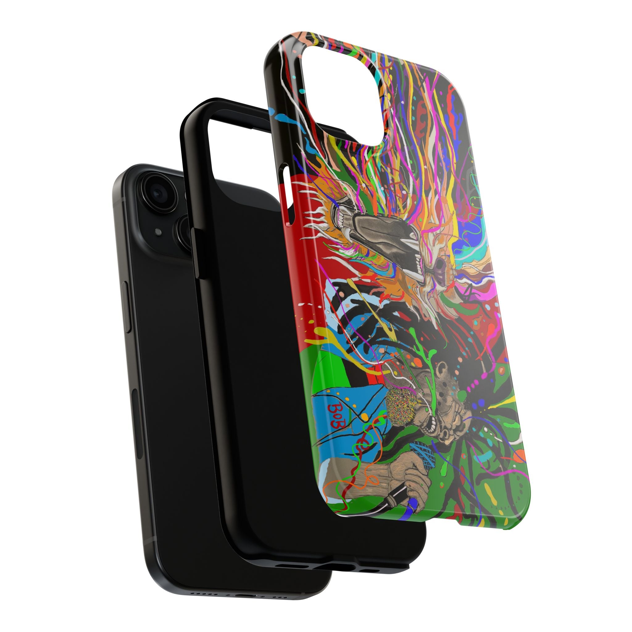 Psychedelic Skull Art Phone Case — Colorful Trippy Graphic Tough Case