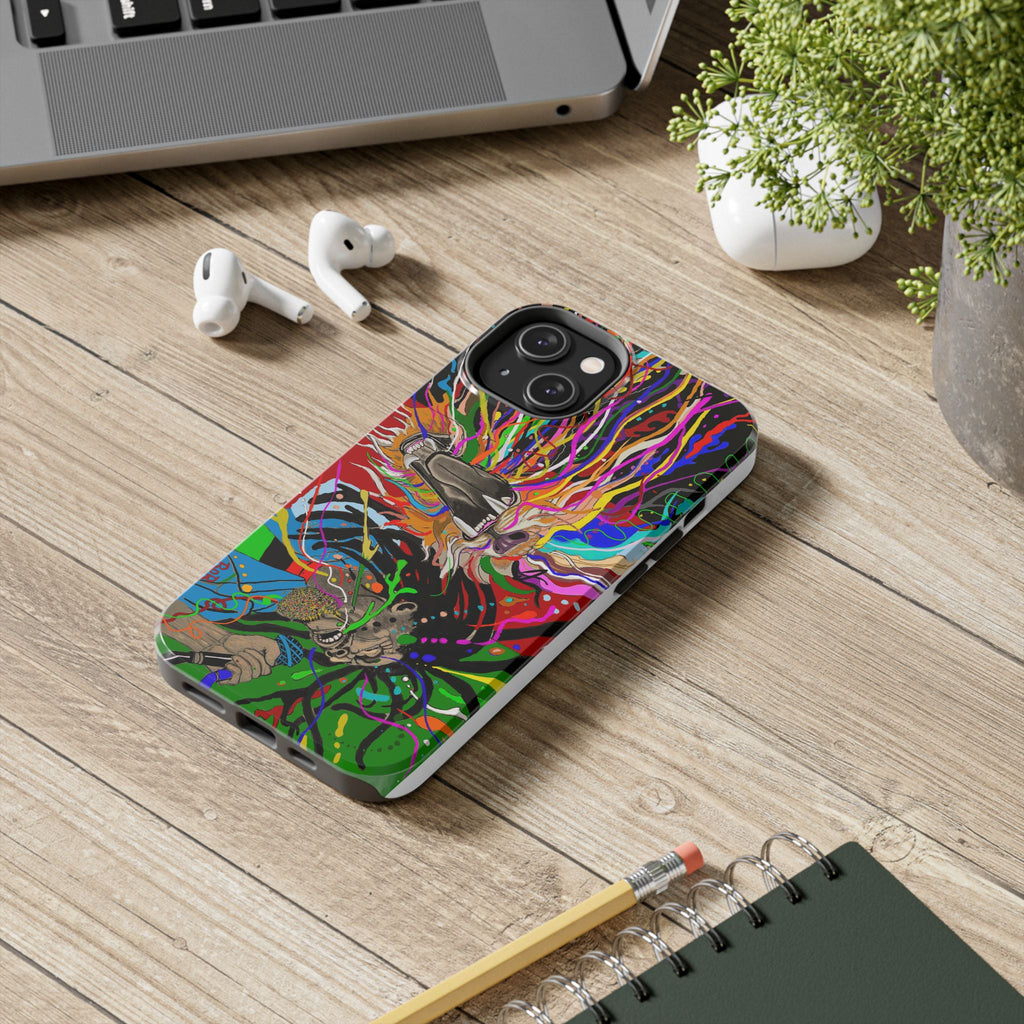 Psychedelic Skull Art Phone Case — Colorful Trippy Graphic Tough Case