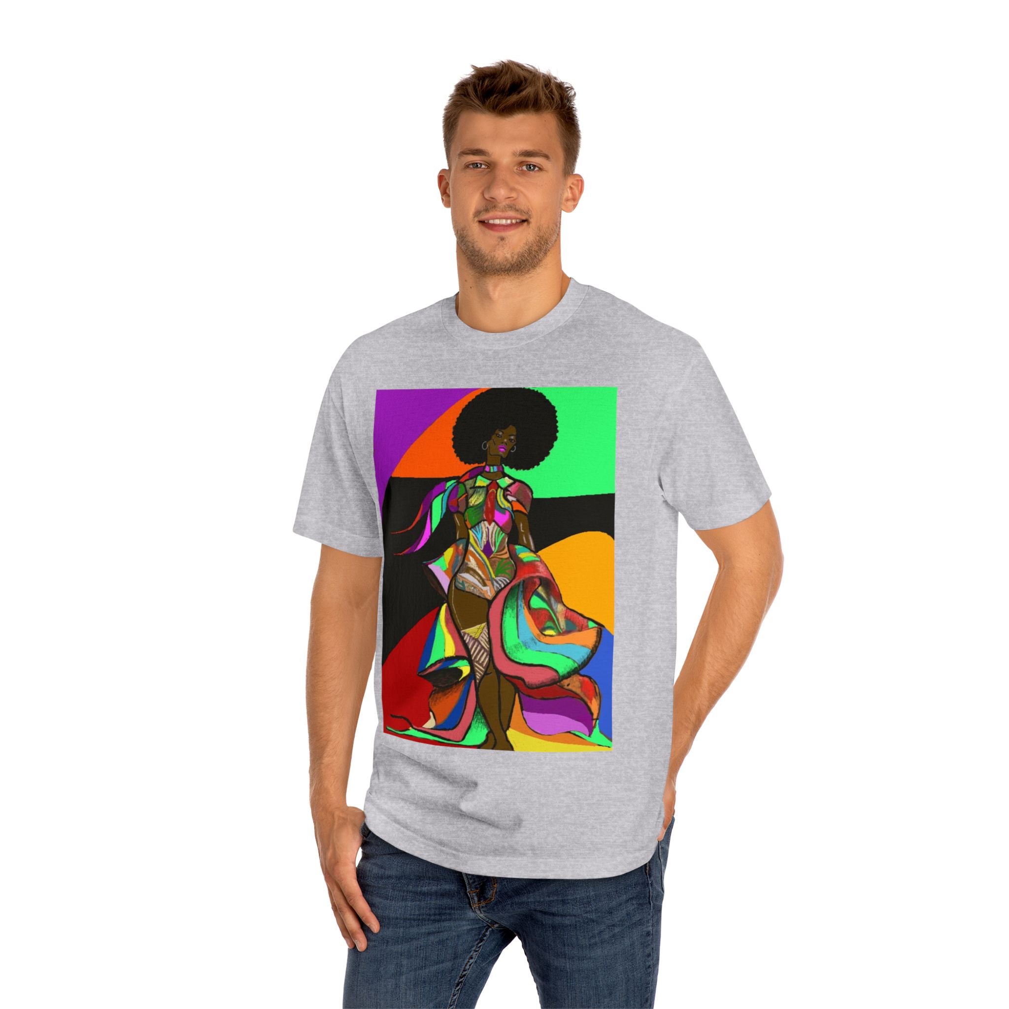 Afro Funk Art Tee — Vibrant Retro Soul Graphic T-Shirt