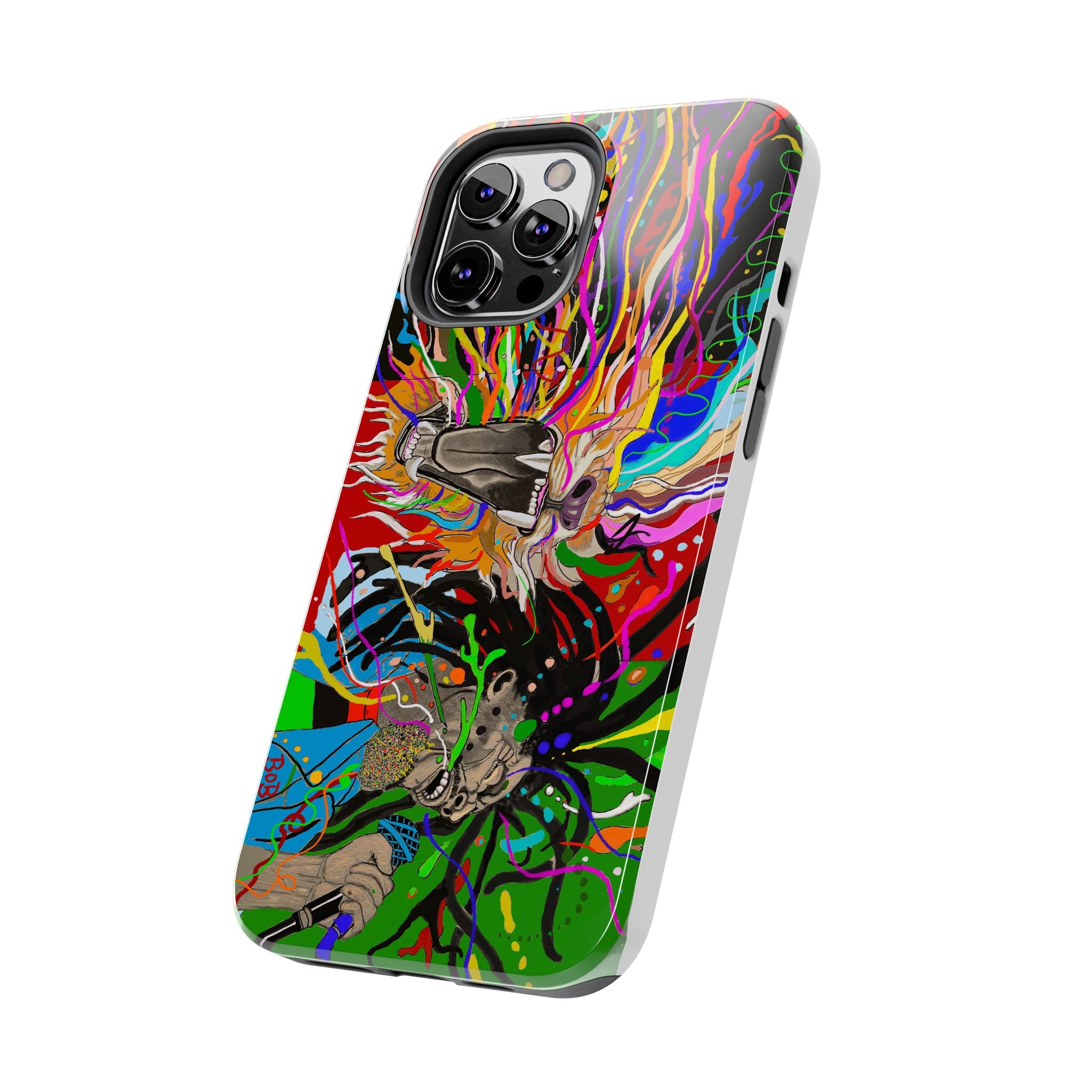 Psychedelic Skull Art Phone Case — Colorful Trippy Graphic Tough Case