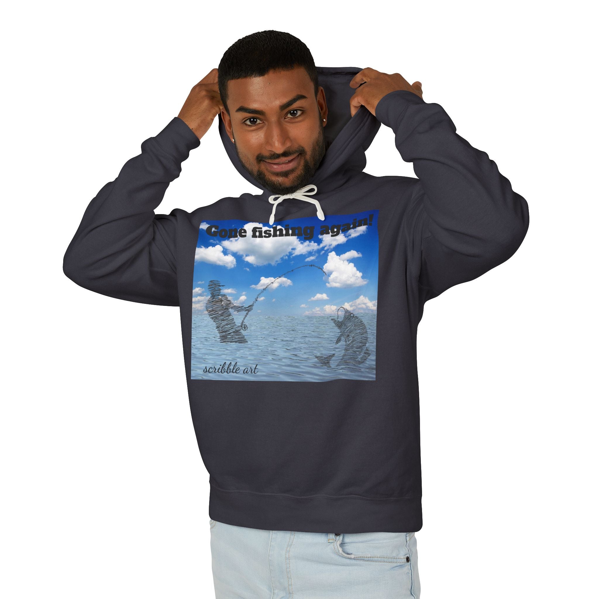 Gone Fishing, Again! Hoodie — Ocean Fishing Graphic Sweatshirt
