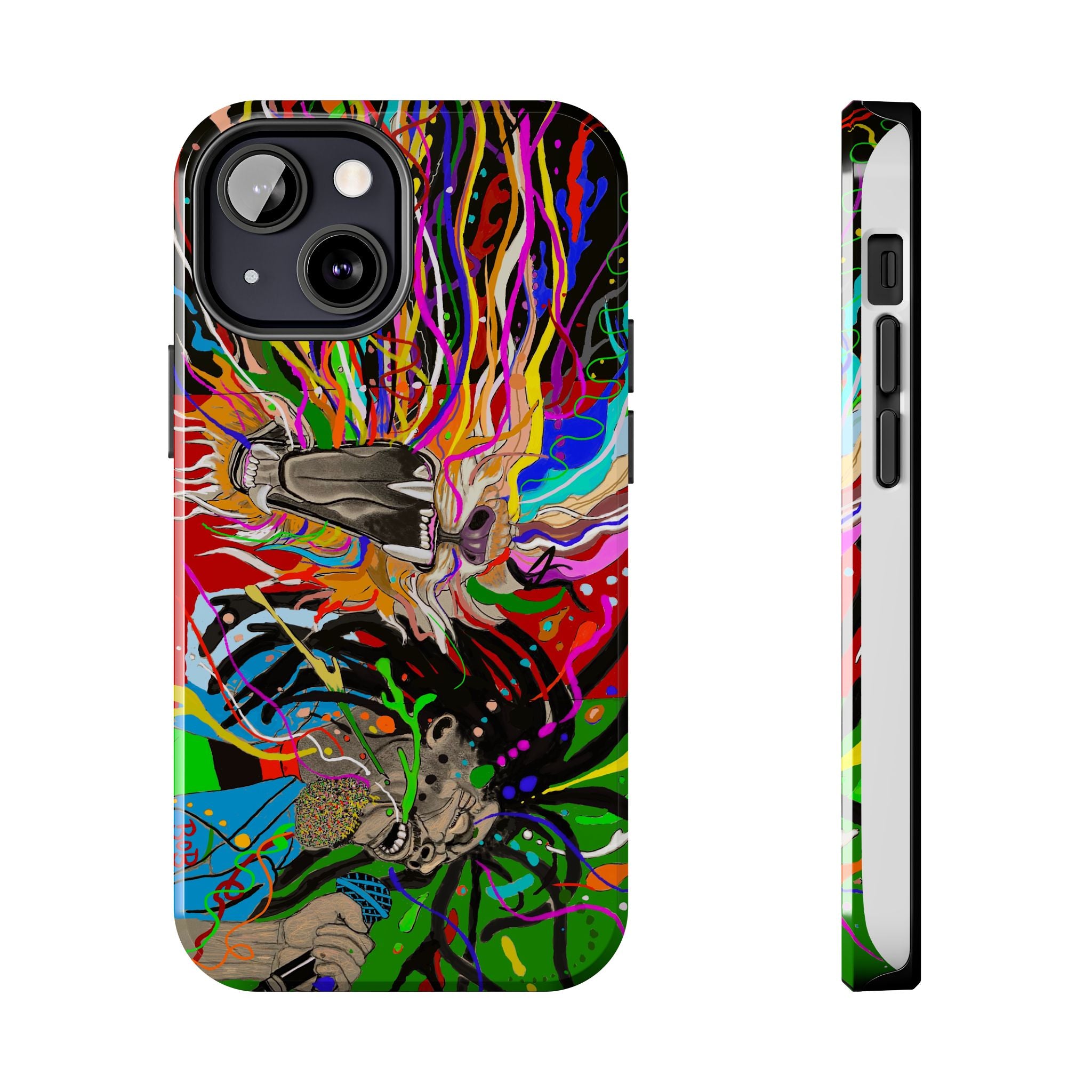 Psychedelic Skull Art Phone Case — Colorful Trippy Graphic Tough Case