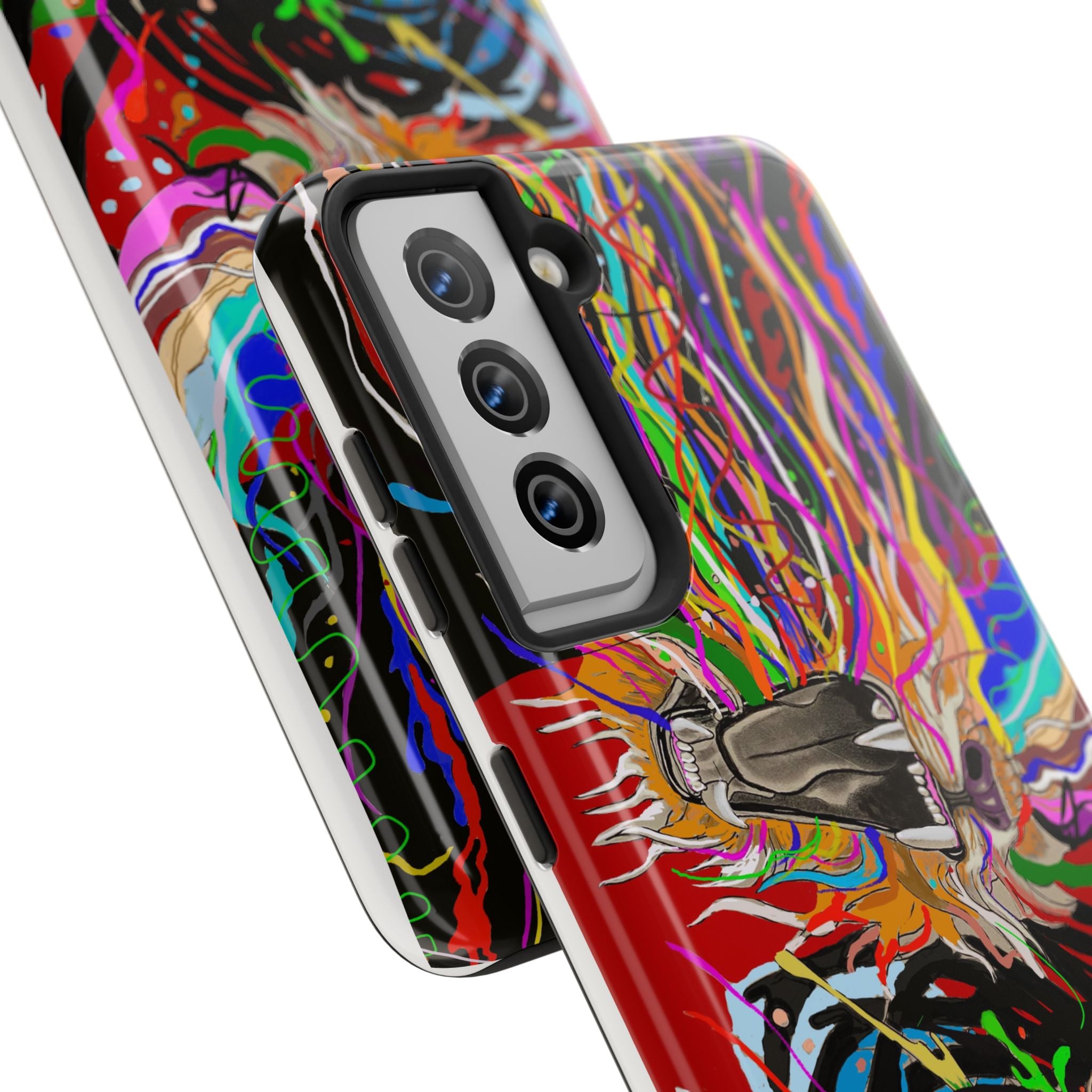 Psychedelic Skull Art Phone Case — Colorful Trippy Graphic Tough Case