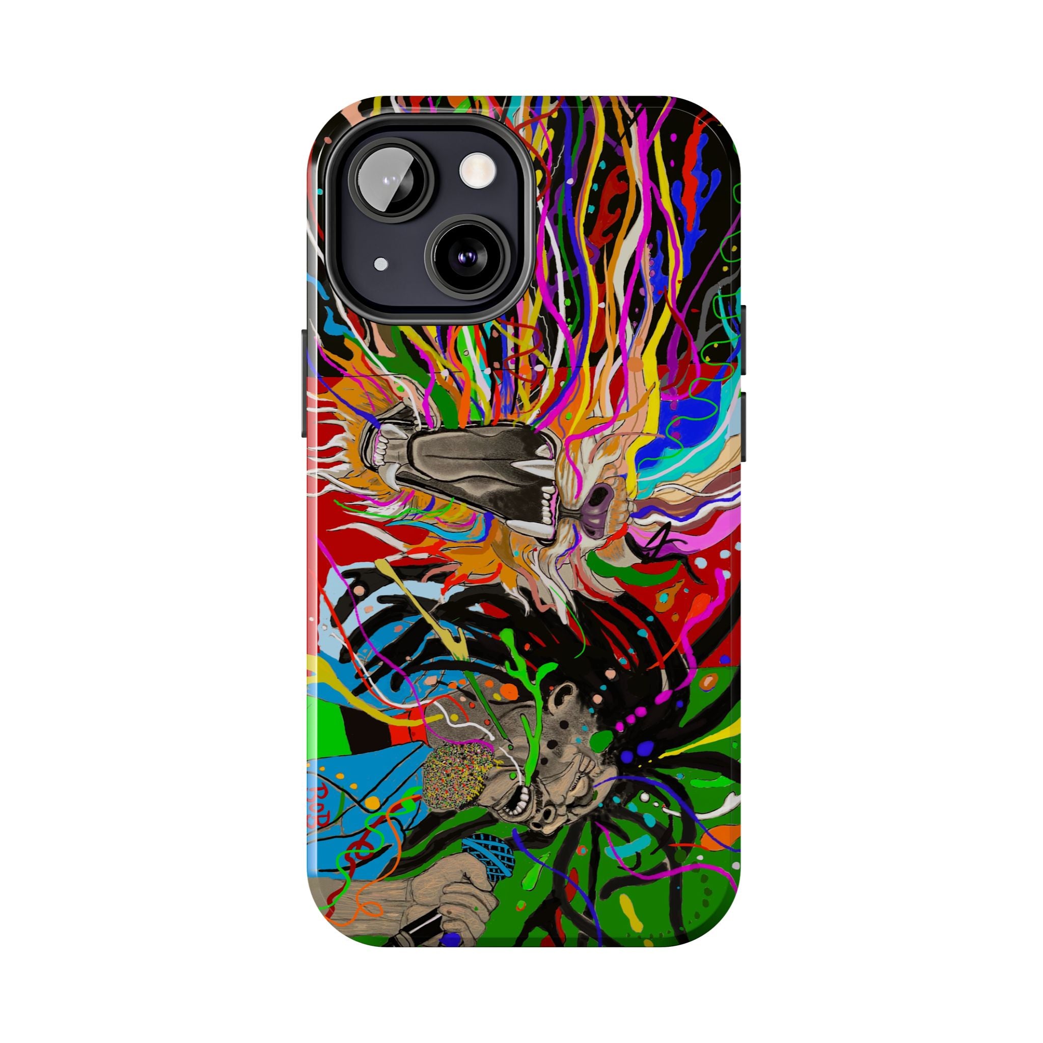 Psychedelic Skull Art Phone Case — Colorful Trippy Graphic Tough Case