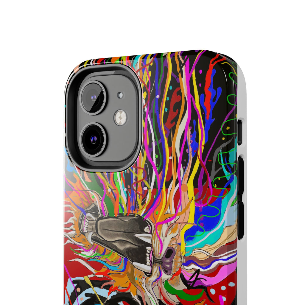 Psychedelic Skull Art Phone Case — Colorful Trippy Graphic Tough Case