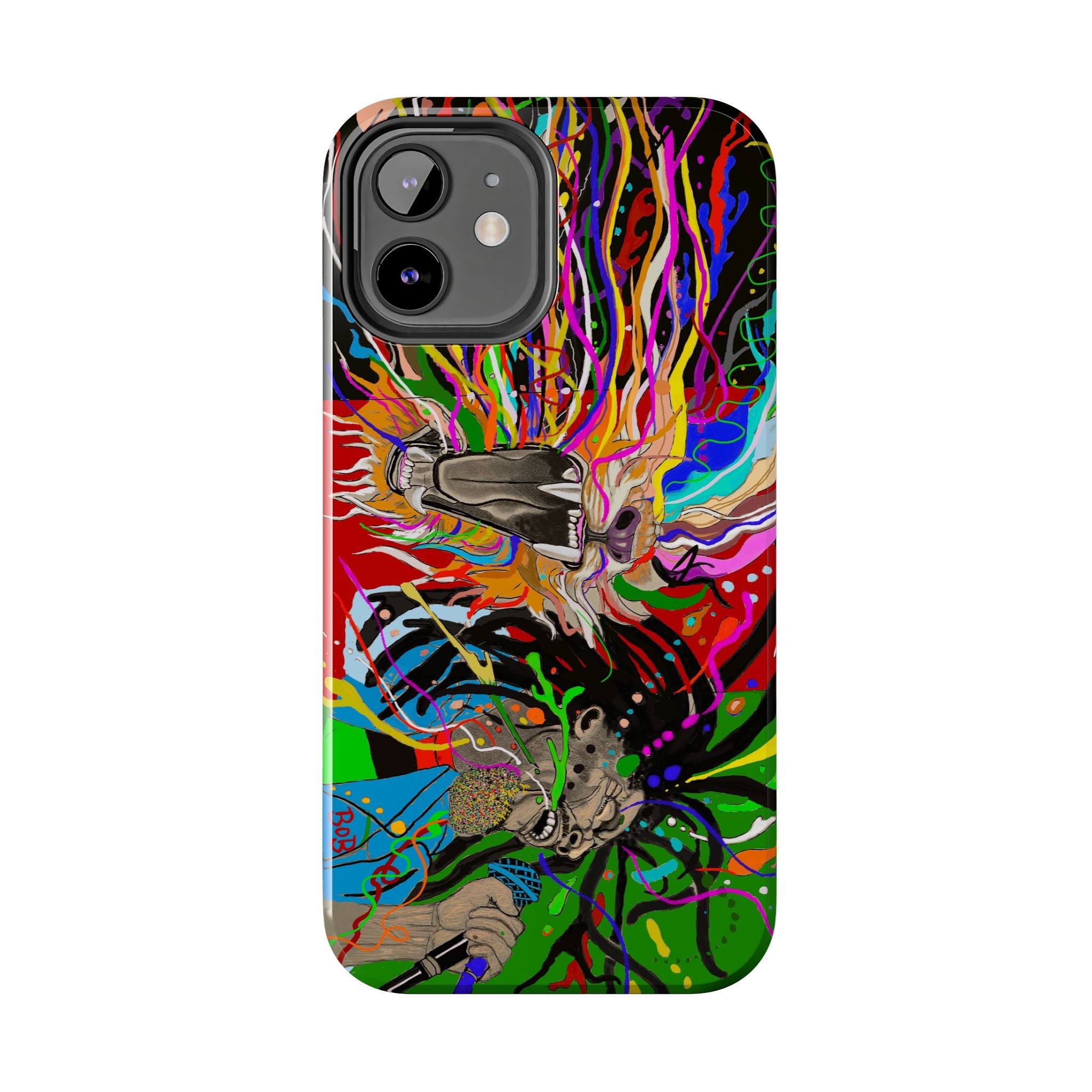 Psychedelic Skull Art Phone Case — Colorful Trippy Graphic Tough Case