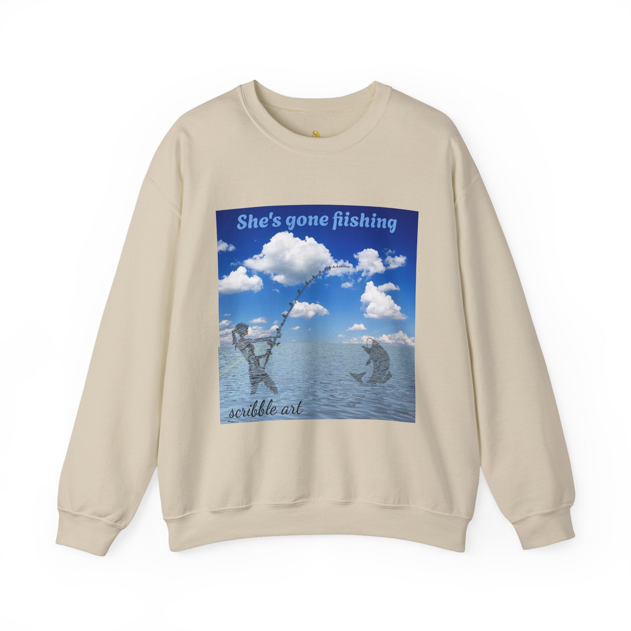 She's Gone Fishing Crewneck Sweatshirt – Women’s Fishing Graphic Pullover
