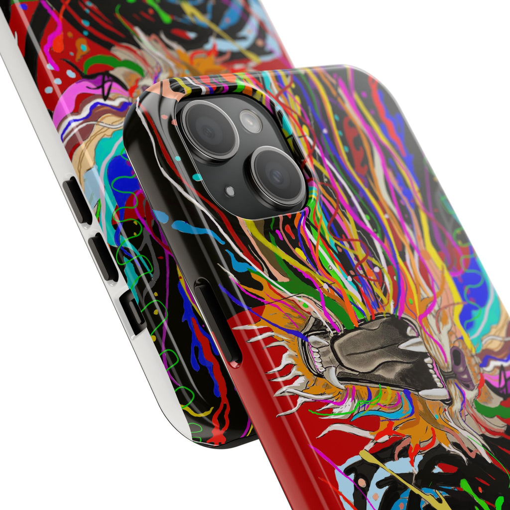 Psychedelic Skull Art Phone Case — Colorful Trippy Graphic Tough Case