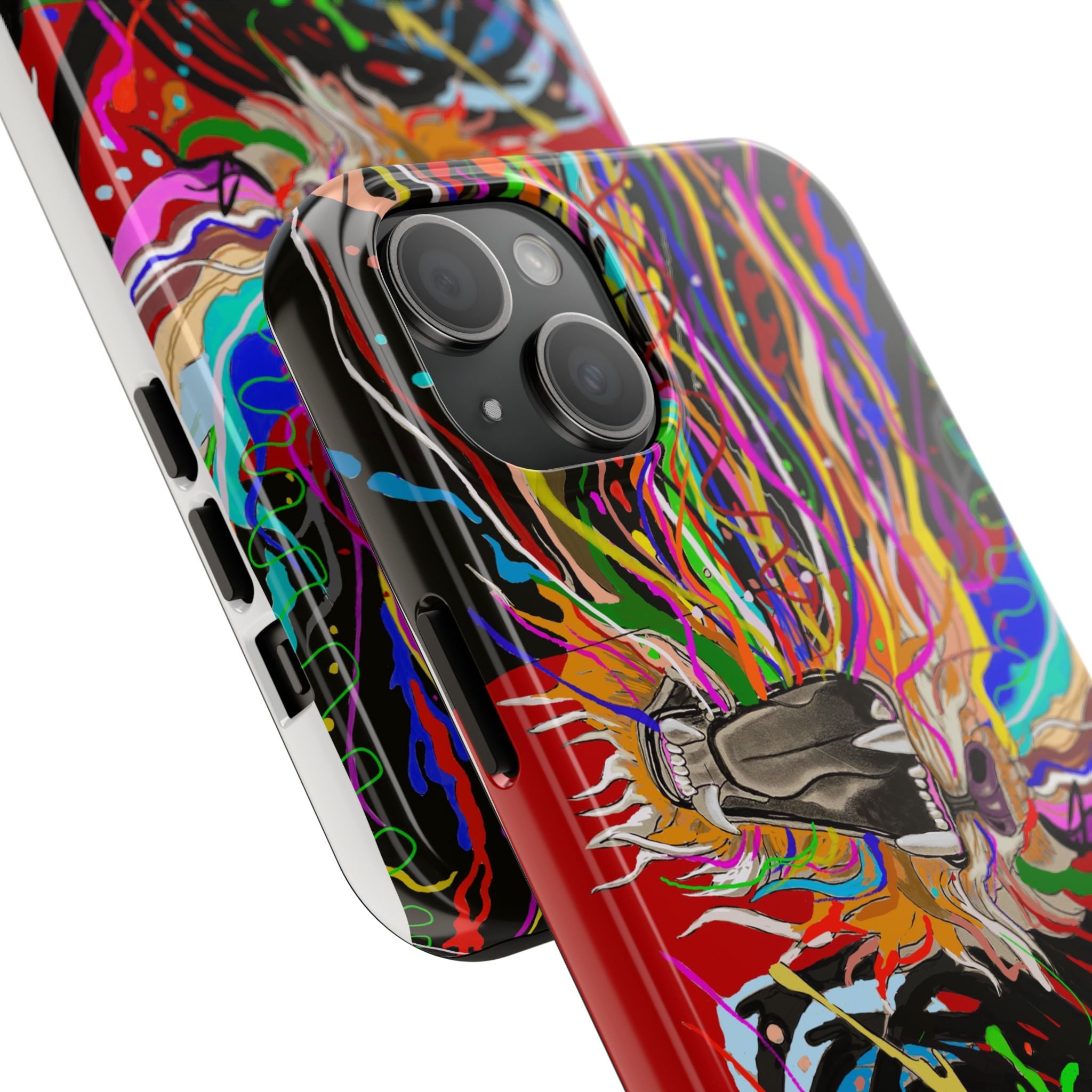 Psychedelic Skull Art Phone Case — Colorful Trippy Graphic Tough Case