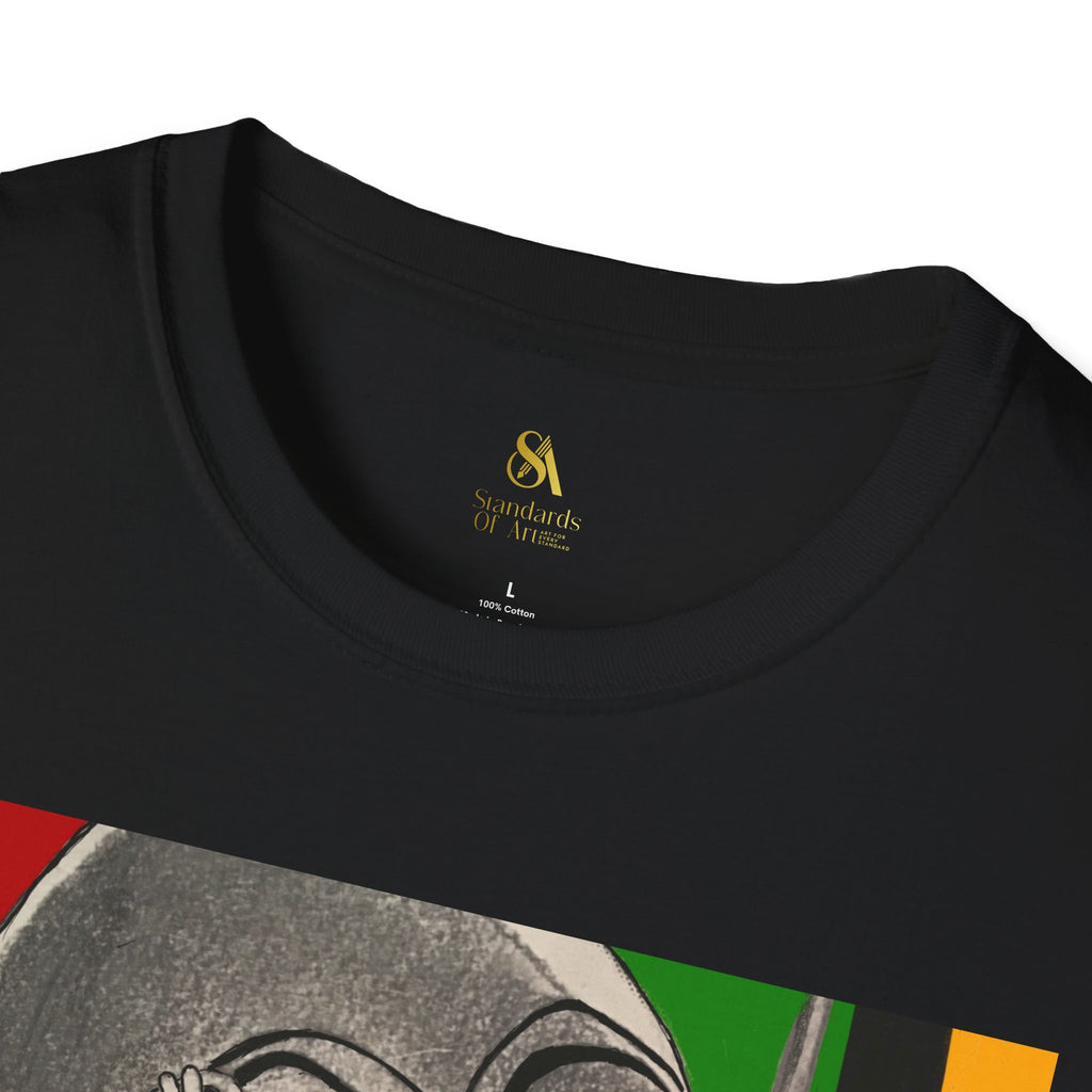 African Warrior Profile T-Shirt — Rasta Colors Portrait Tee