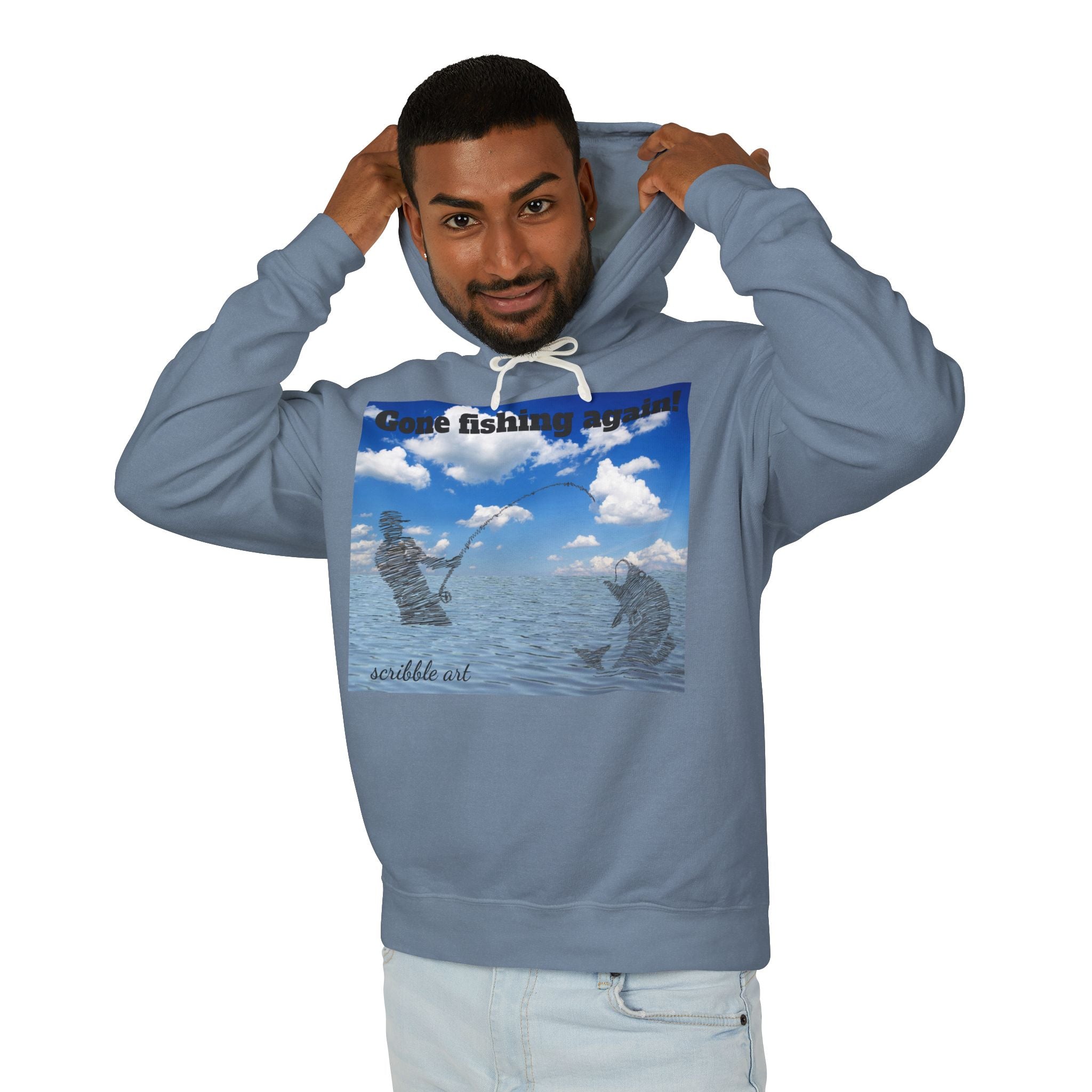 Gone Fishing, Again! Hoodie — Ocean Fishing Graphic Sweatshirt