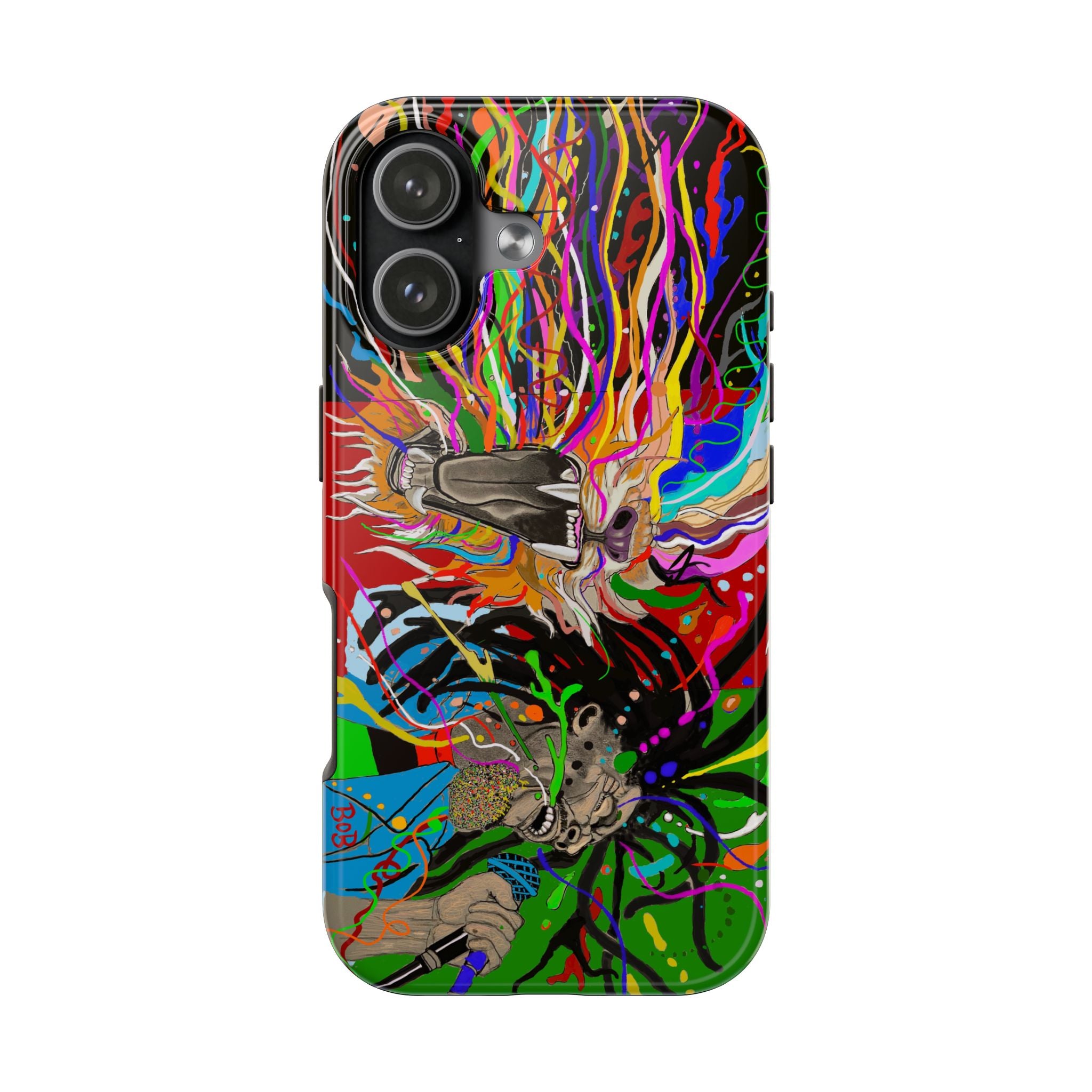 Psychedelic Skull Art Phone Case — Colorful Trippy Graphic Tough Case