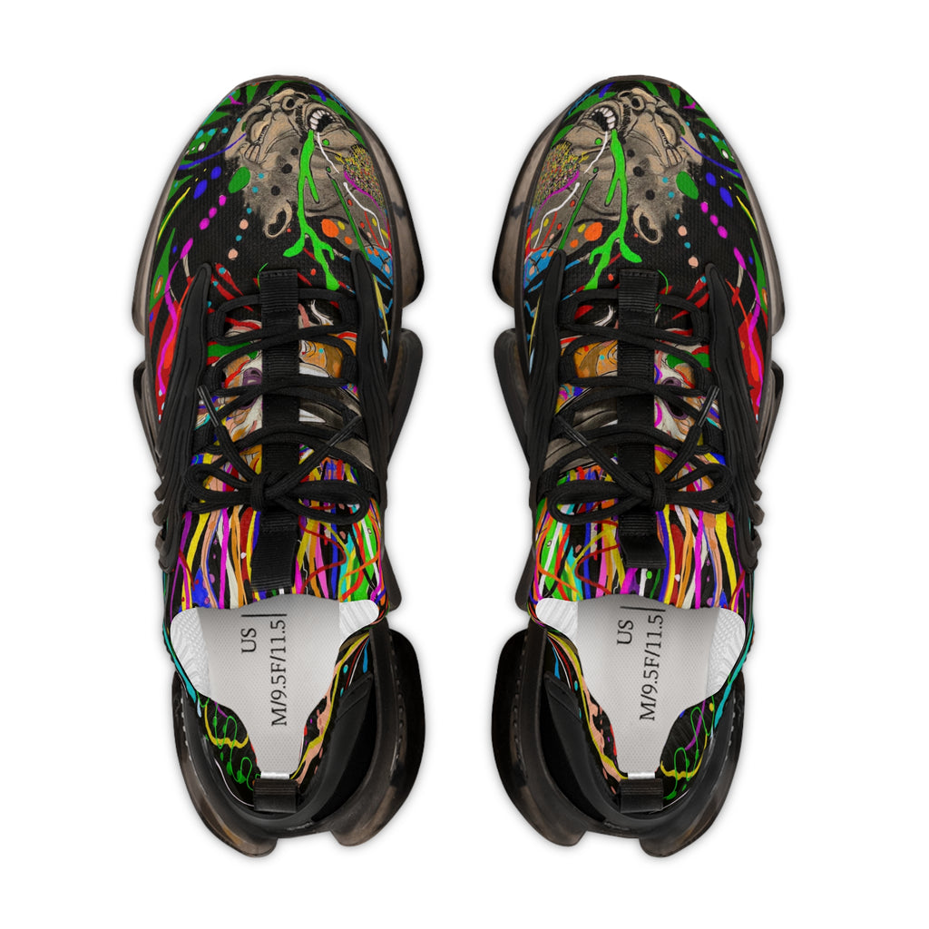 Men's Mesh Sneakers — Colorful Psychedelic Abstract Running Shoes