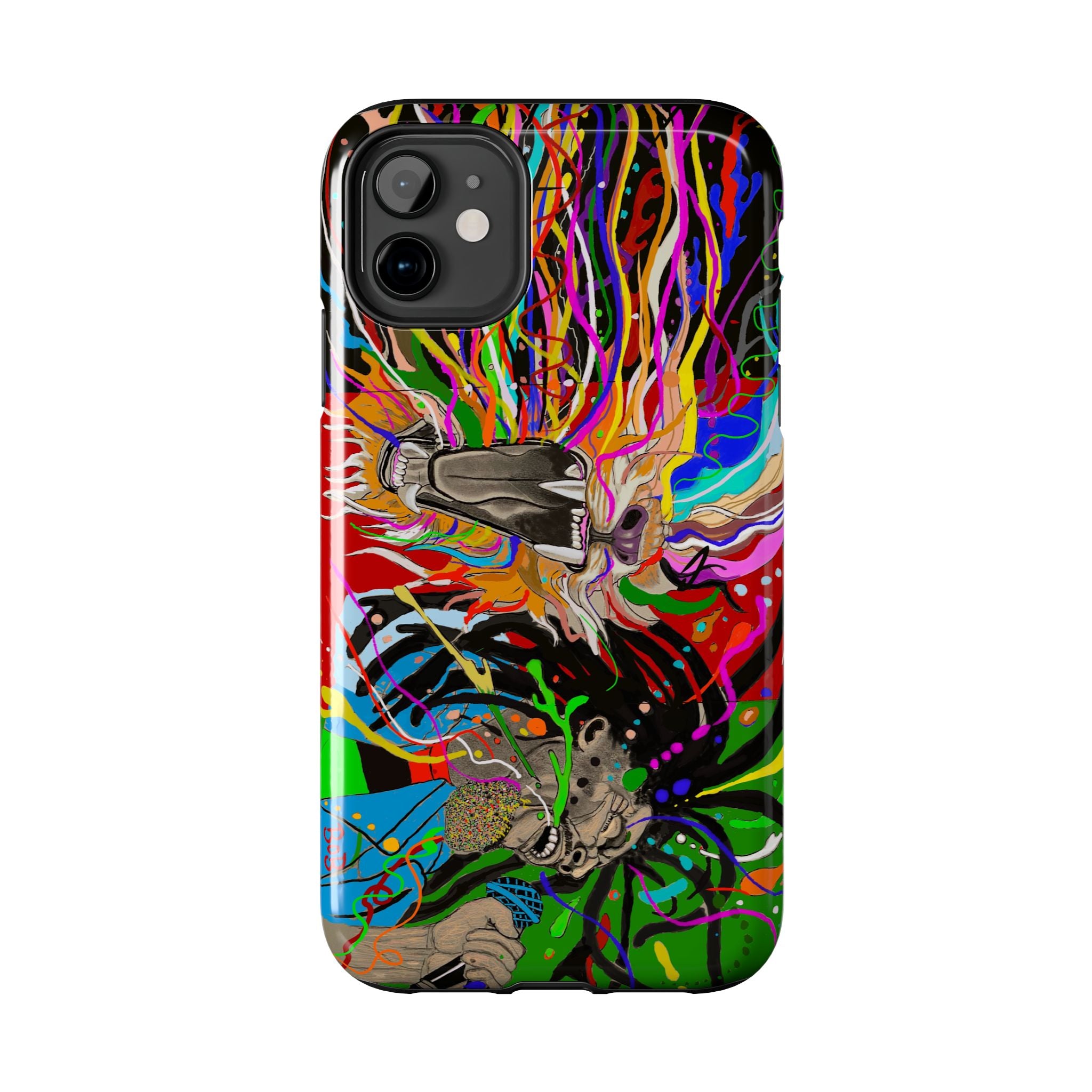 Psychedelic Skull Art Phone Case — Colorful Trippy Graphic Tough Case