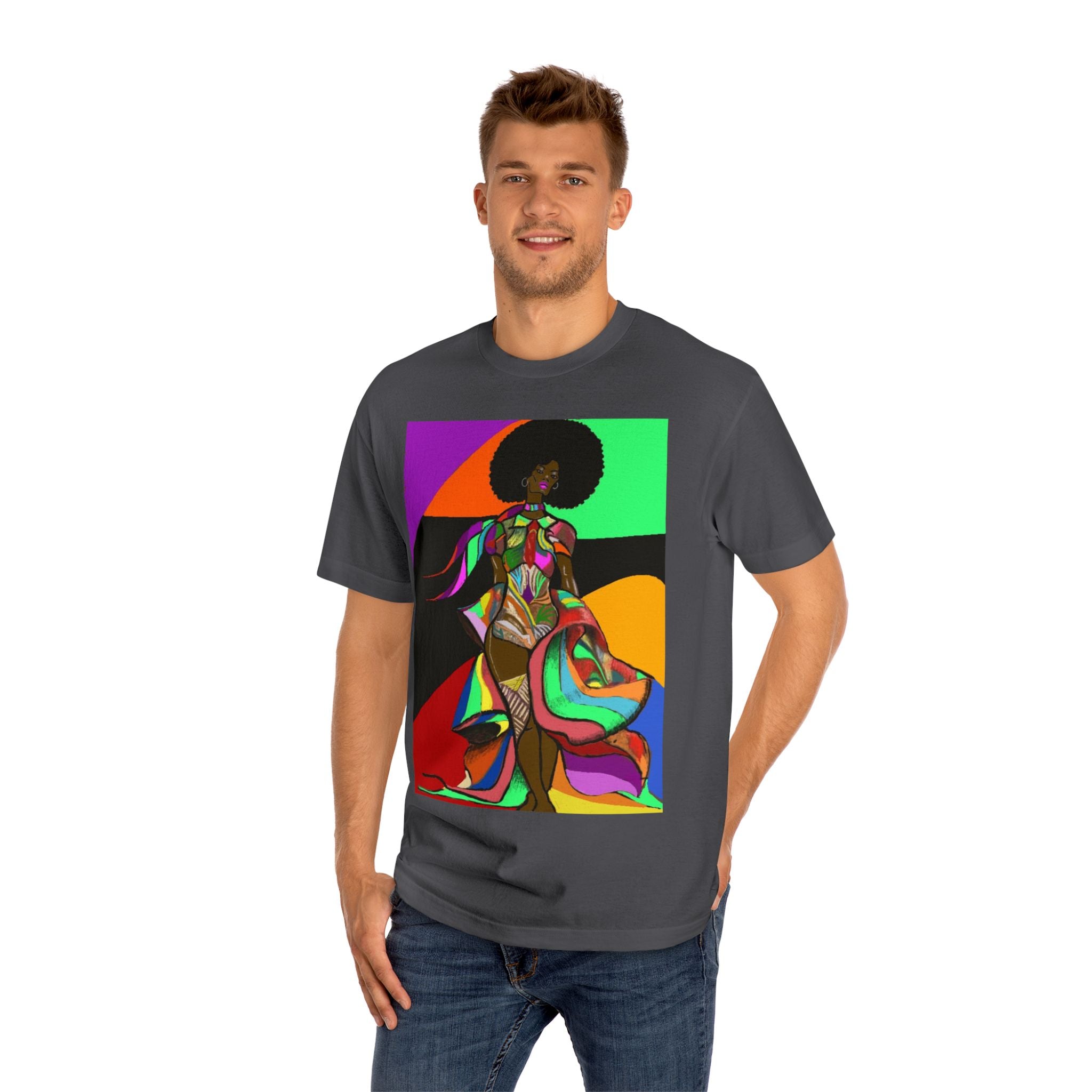 Afro Funk Art Tee — Vibrant Retro Soul Graphic T-Shirt