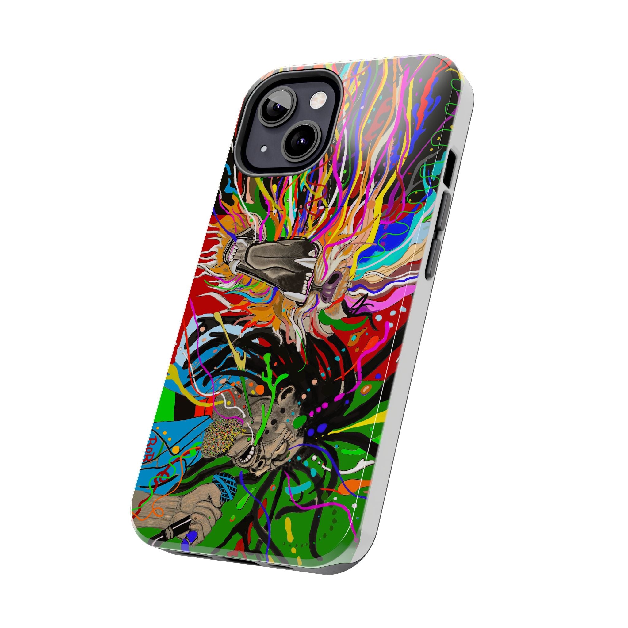 Psychedelic Skull Art Phone Case — Colorful Trippy Graphic Tough Case