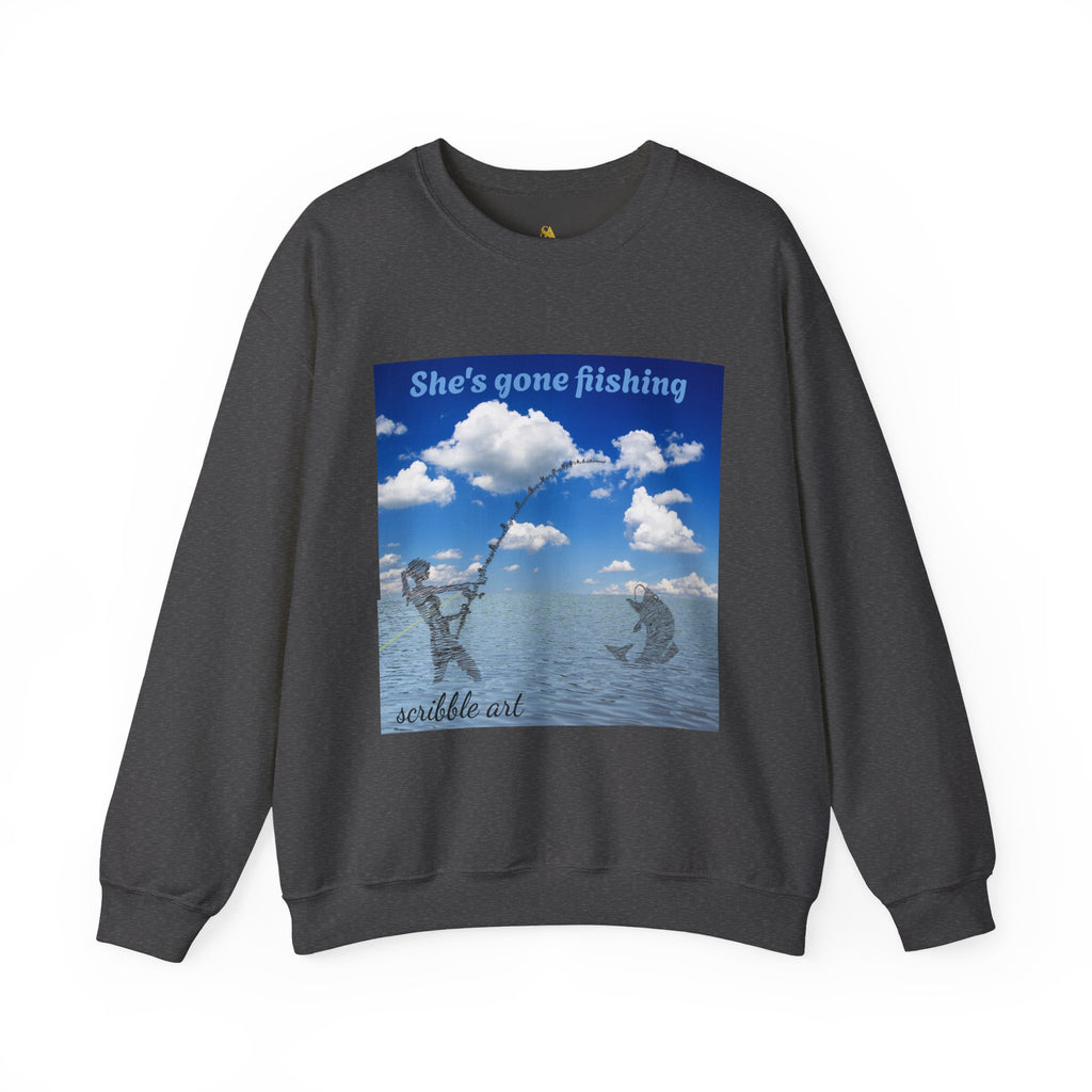 She's Gone Fishing Crewneck Sweatshirt – Women’s Fishing Graphic Pullover