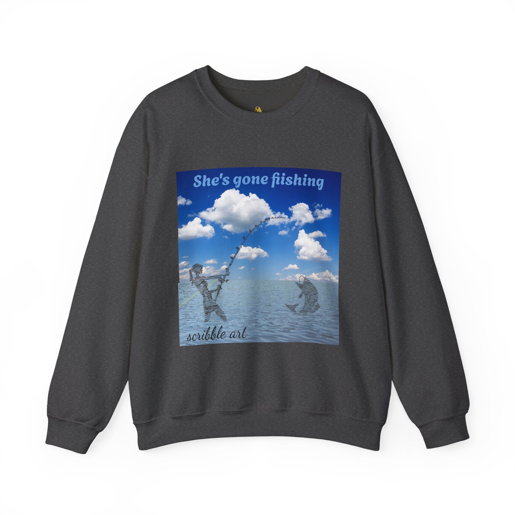 She's Gone Fishing Crewneck Sweatshirt – Women’s Fishing Graphic Pullover
