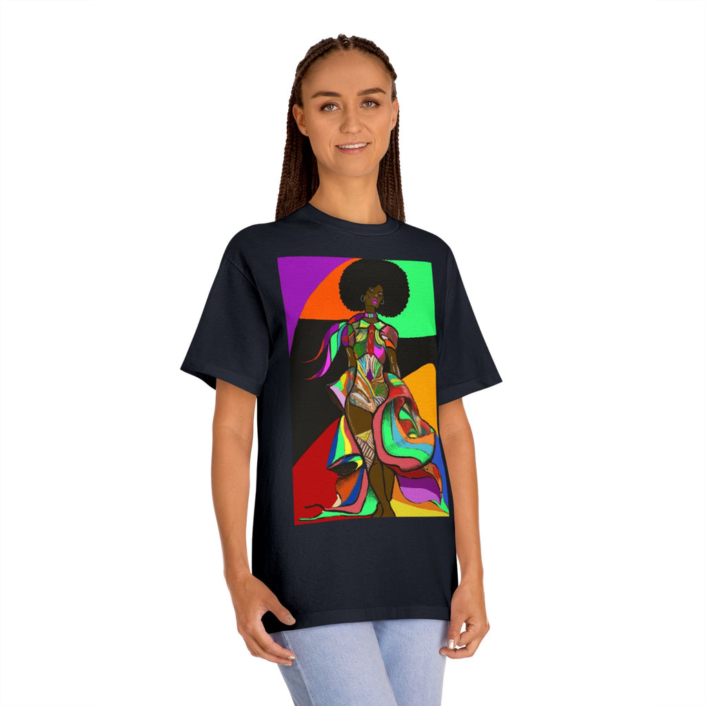 Afro Funk Art Tee — Vibrant Retro Soul Graphic T-Shirt