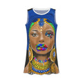 Afrofuturist Portrait AOP Dress — Vibrant Tribal Goddess Print