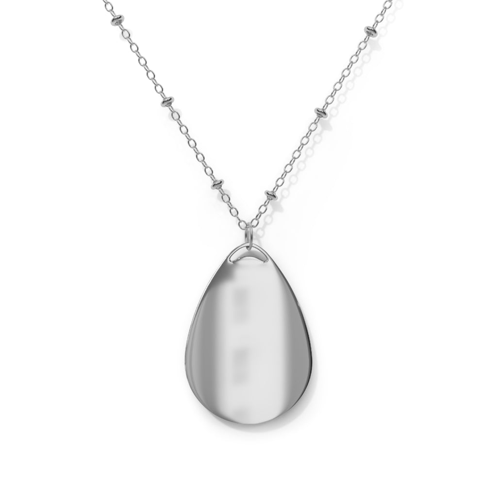 Floral Muse Oval Necklace — Colorful Portrait Teardrop Pendant