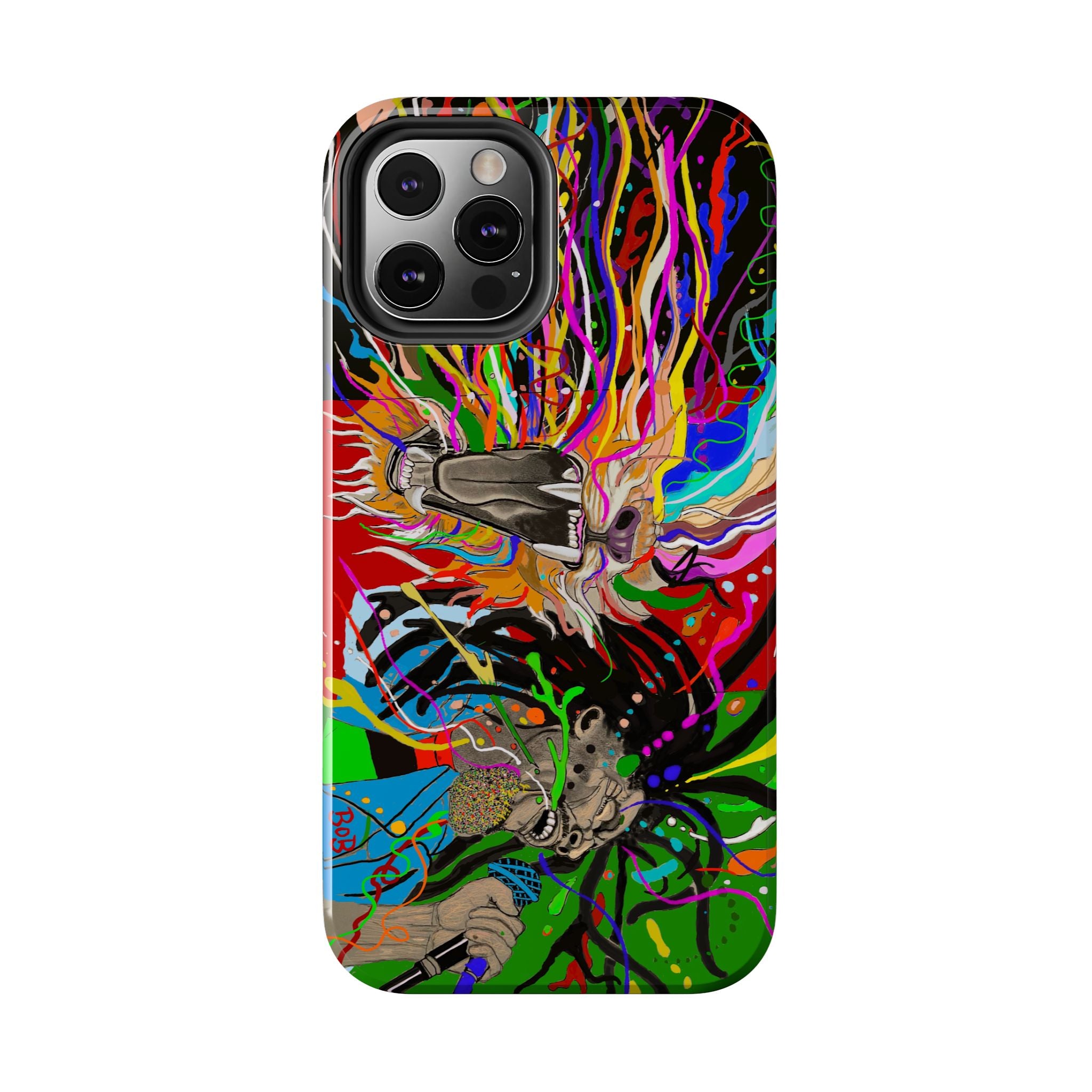 Psychedelic Skull Art Phone Case — Colorful Trippy Graphic Tough Case