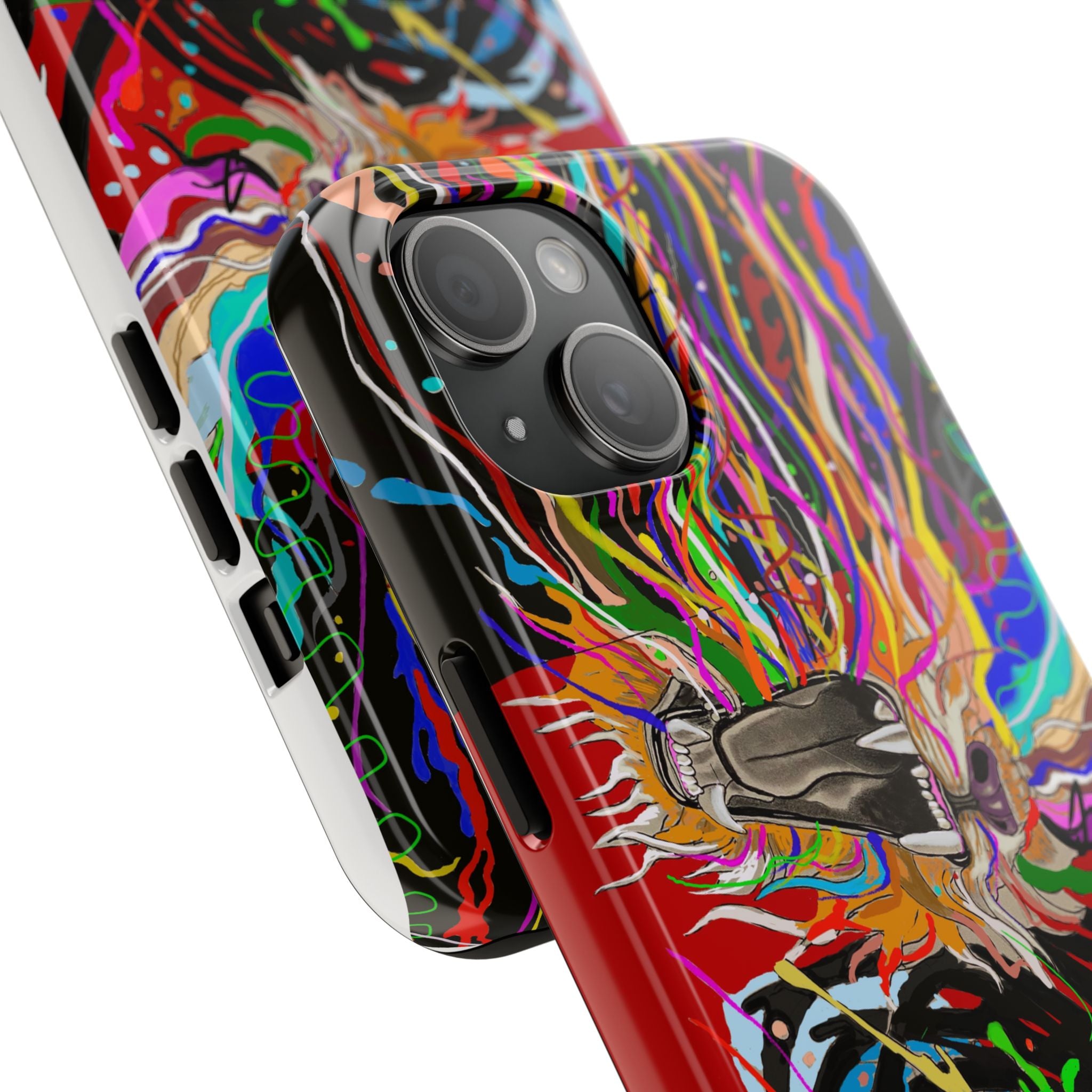 Psychedelic Skull Art Phone Case — Colorful Trippy Graphic Tough Case
